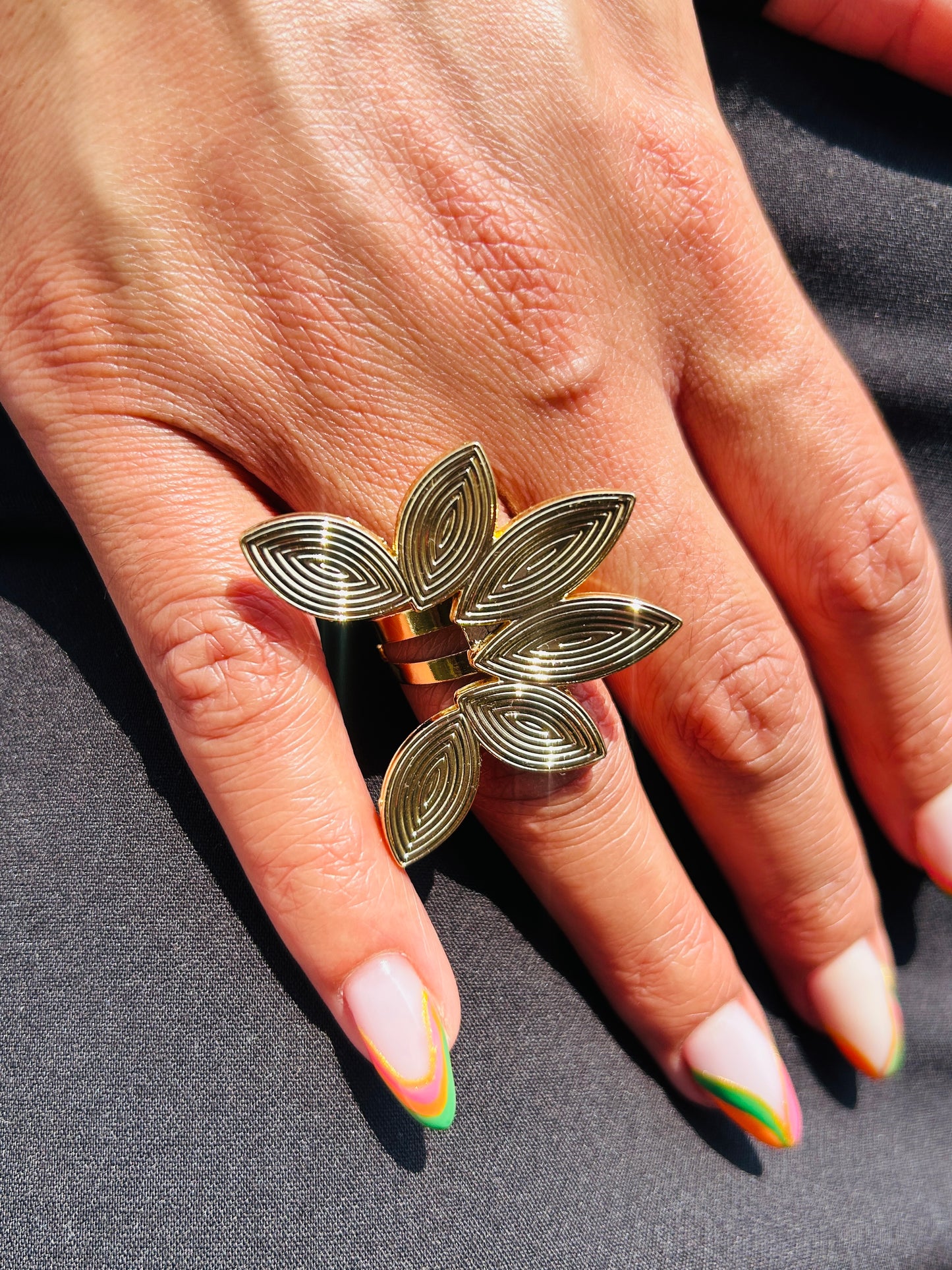Bague fantaisie dorée