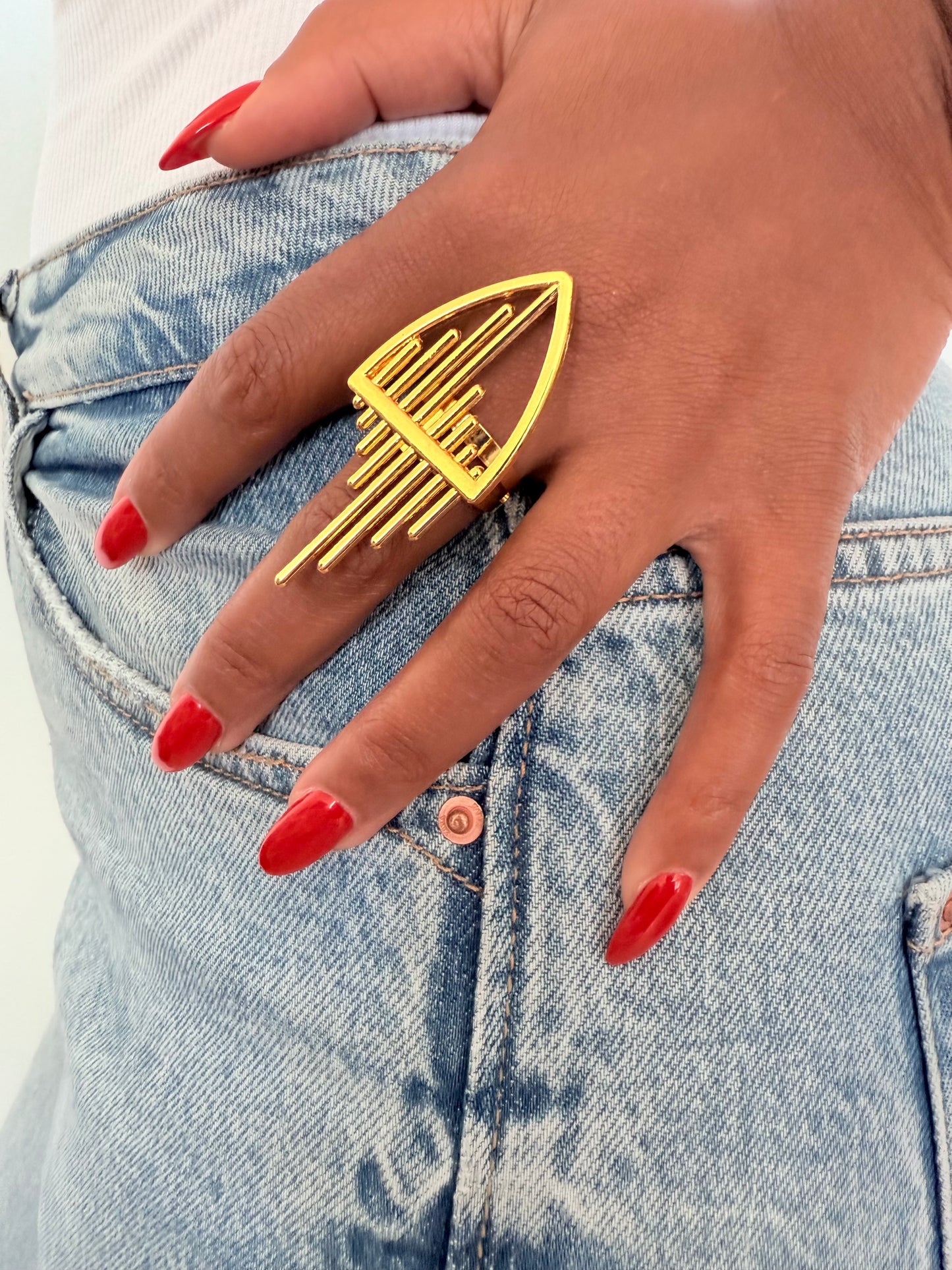 Bague fantaisie dorée