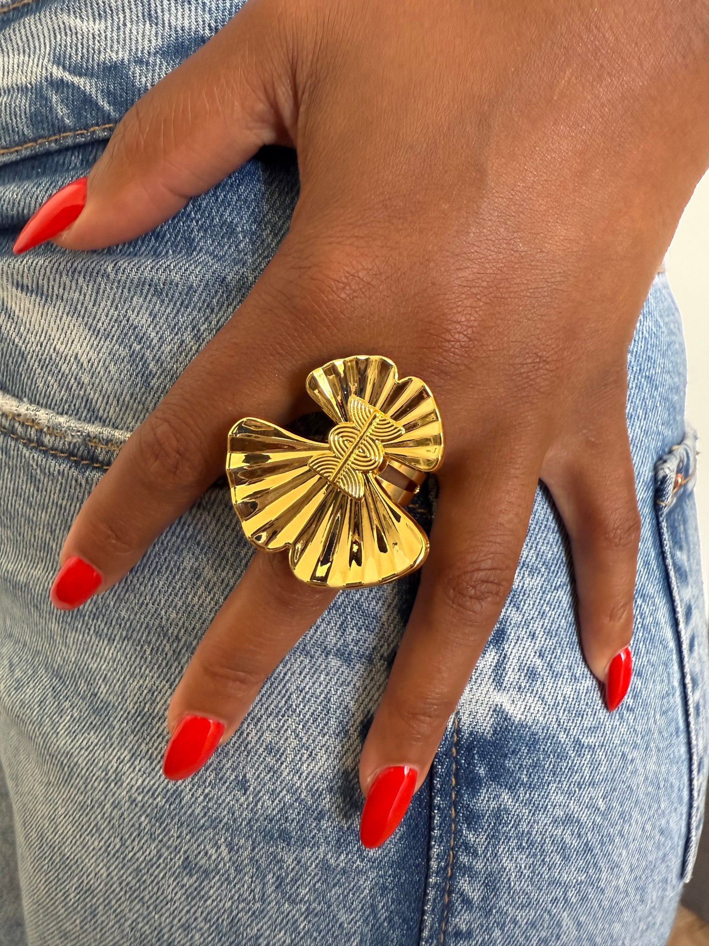 Bague fantaisie dorée