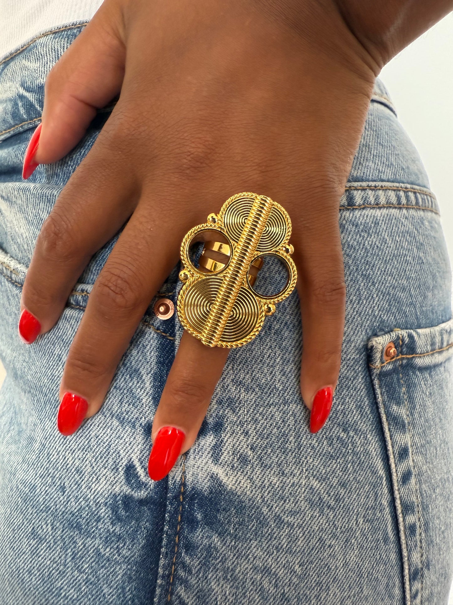 Bague fantaisie dorée