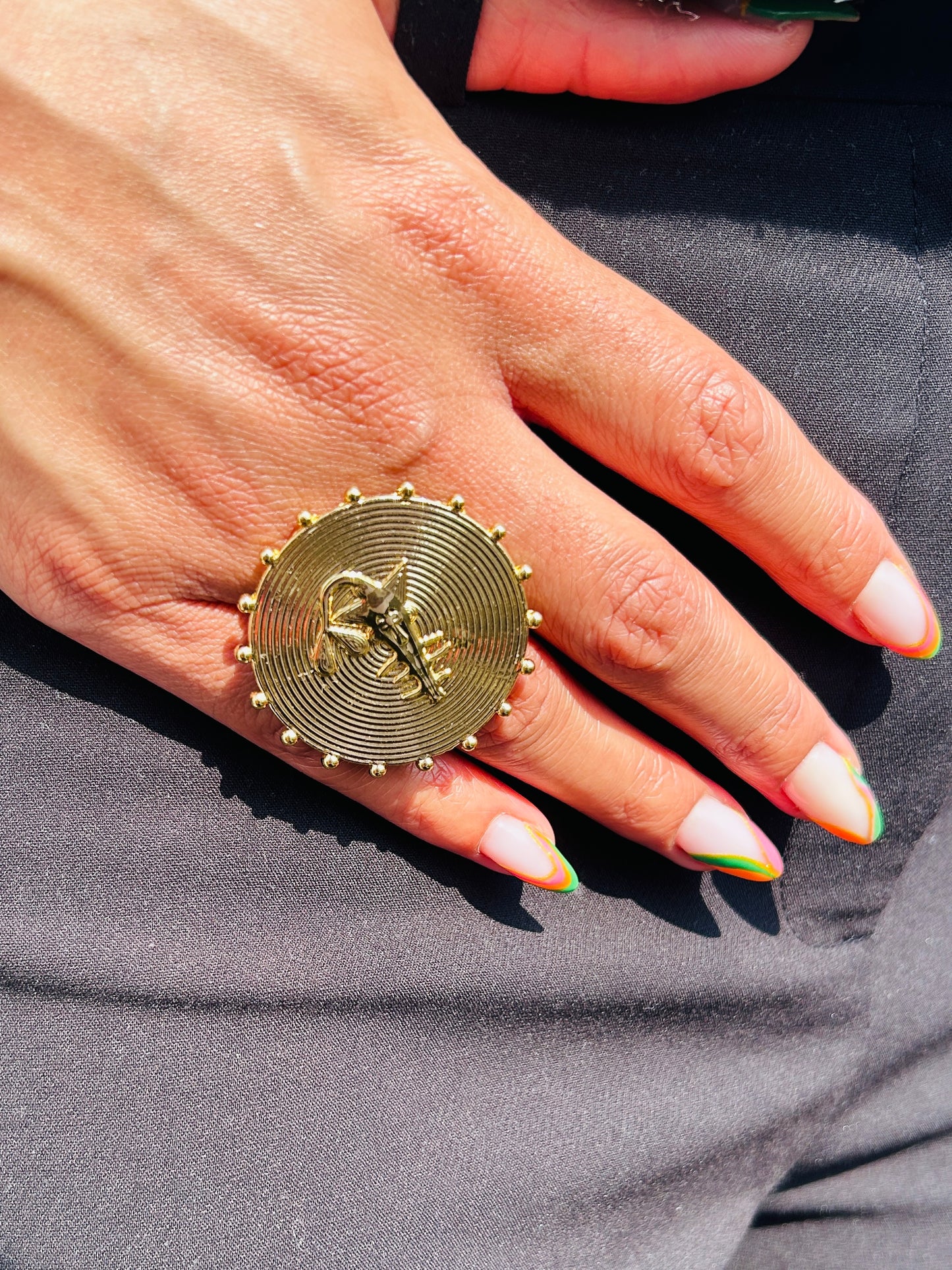 Bague fantaisie dorée