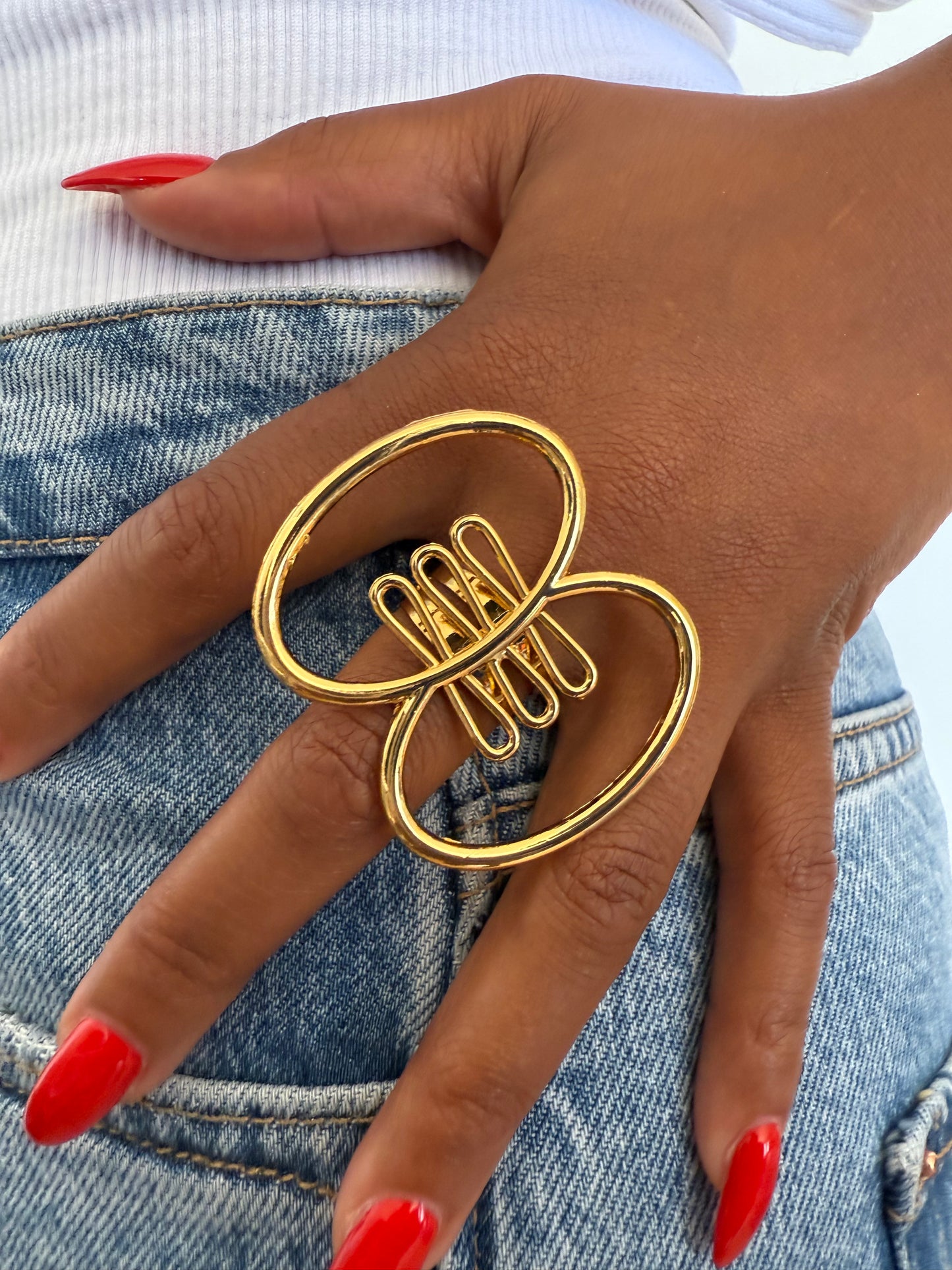 Bague fantaisie dorée