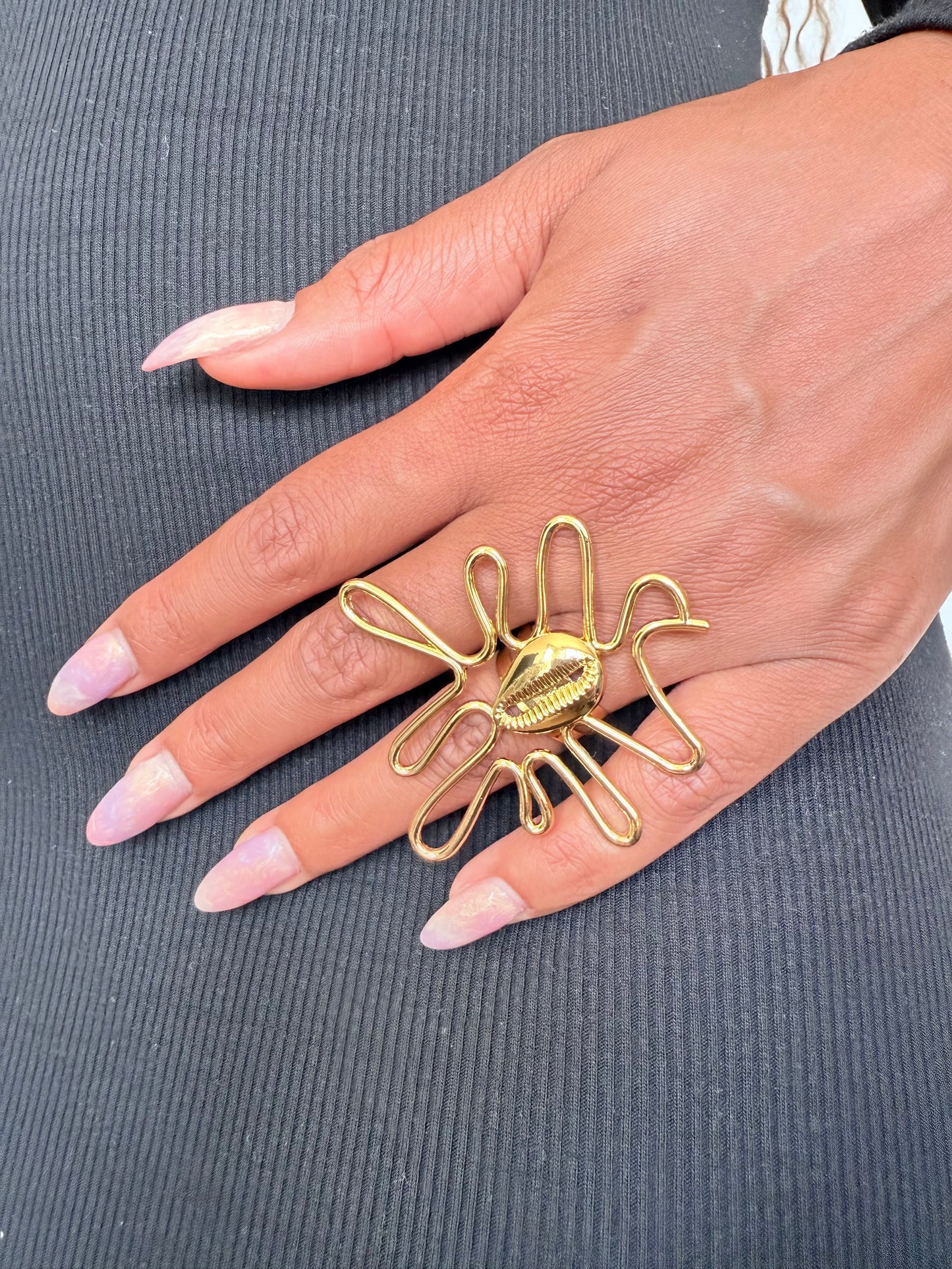 Bague fantaisie dorée