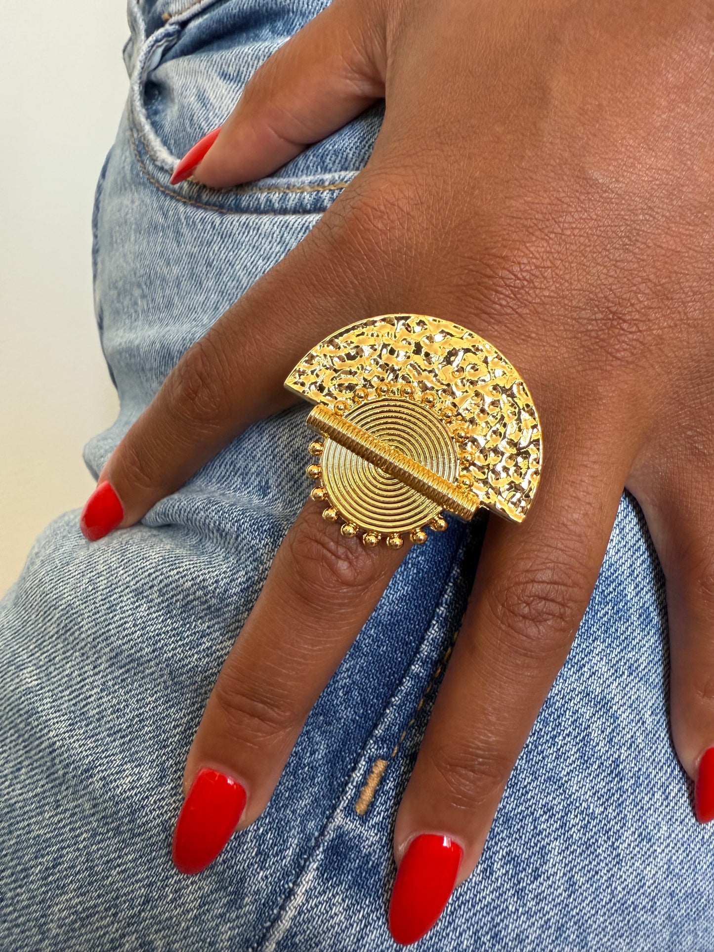 Bague fantaisie dorée