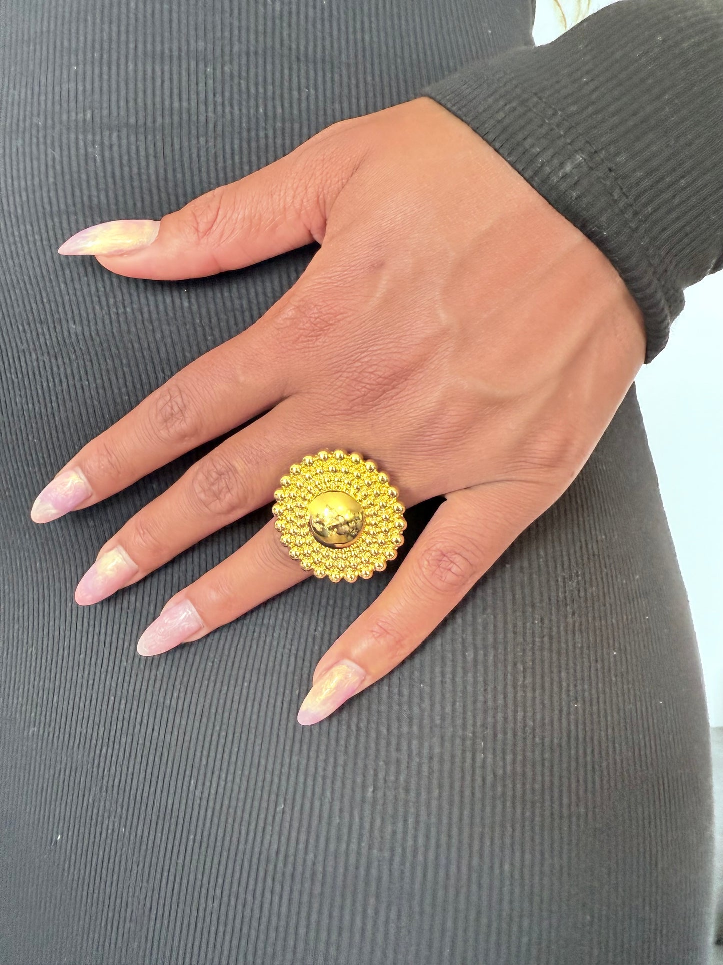 Bague fantaisie dorée