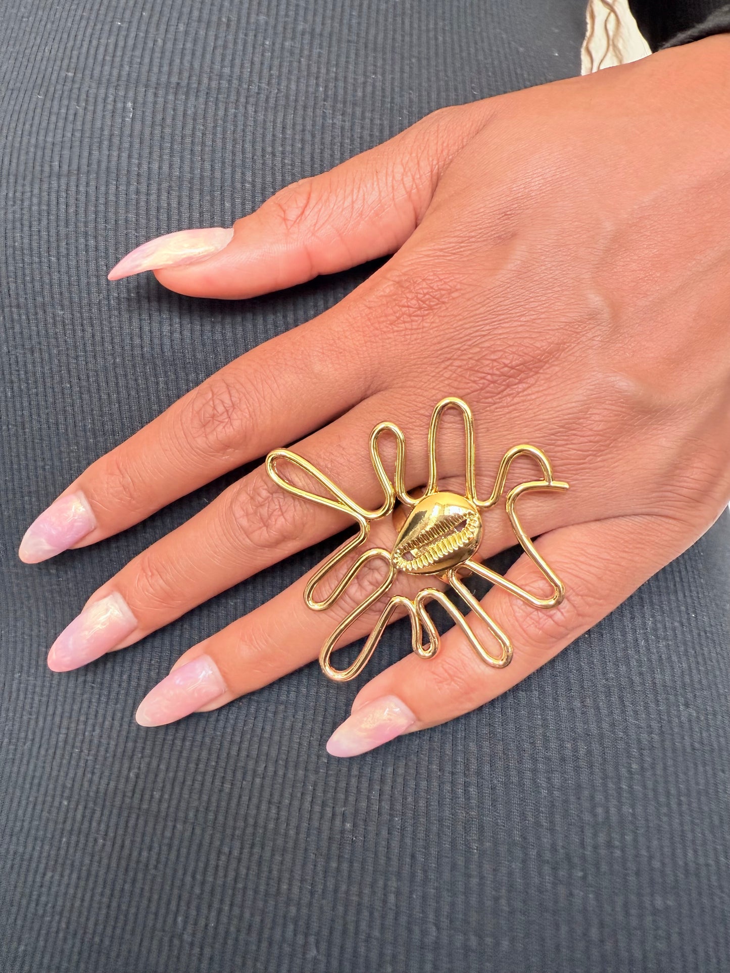 Bague fantaisie dorée