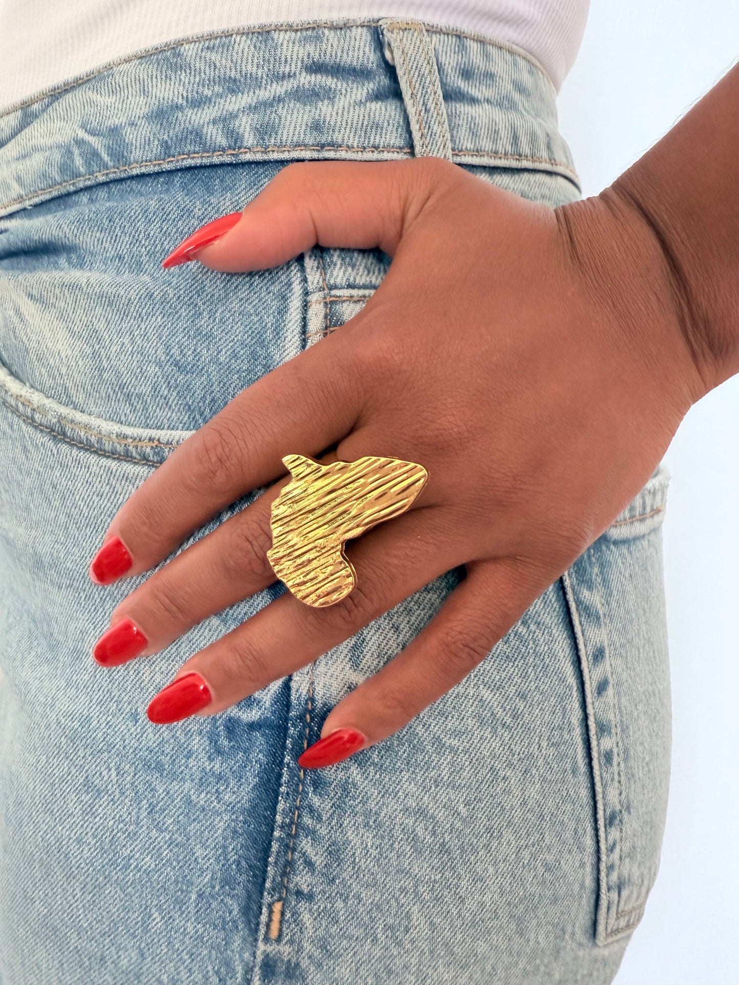 Bague fantaisie dorée