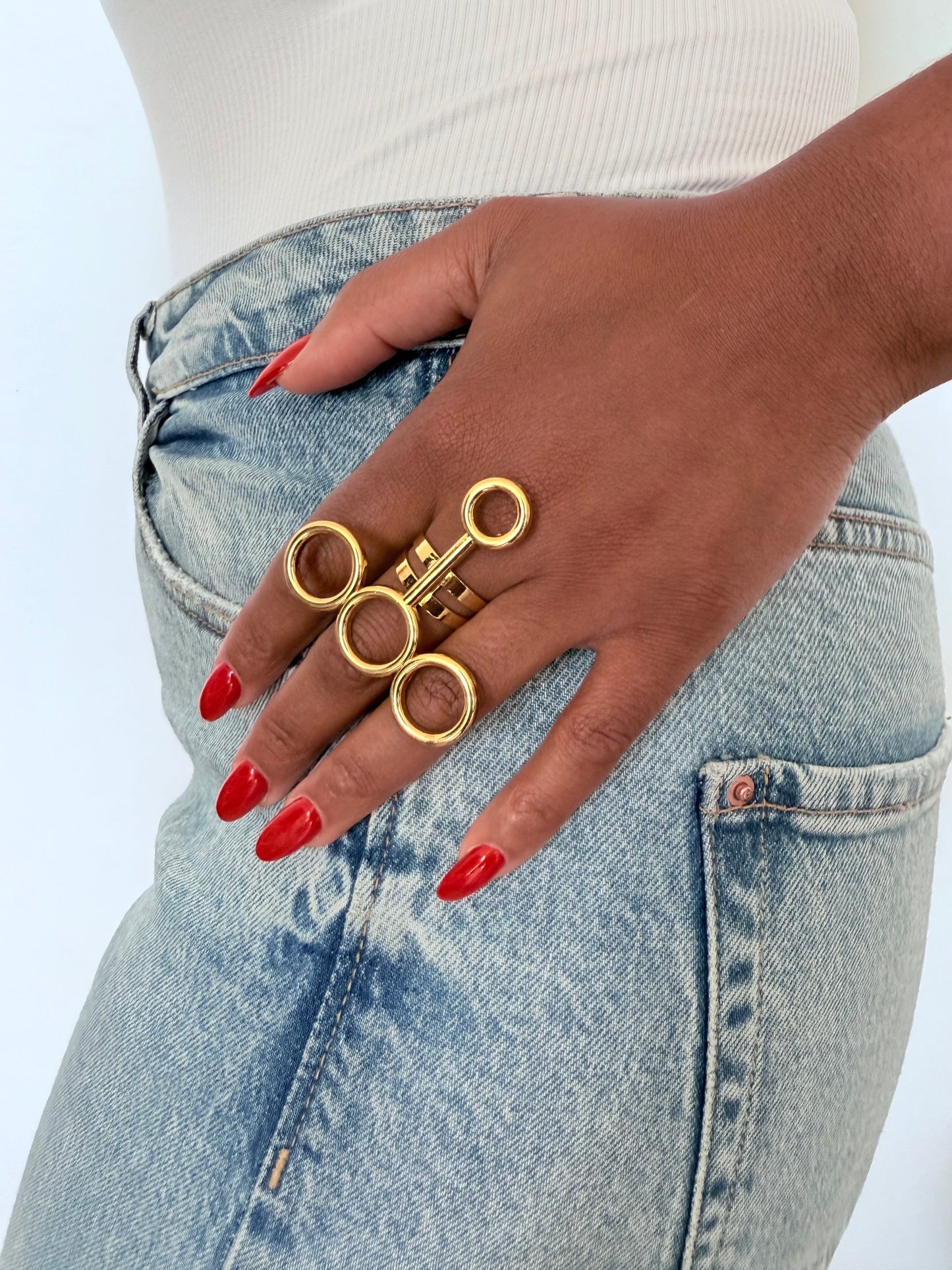 Bague fantaisie dorée