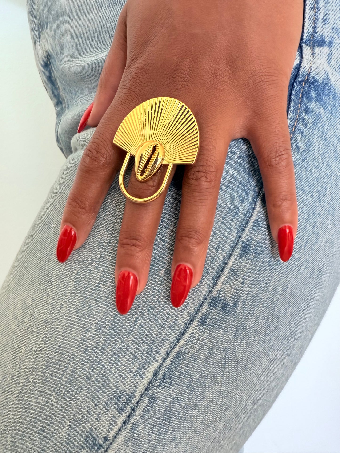 Bague fantaisie dorée