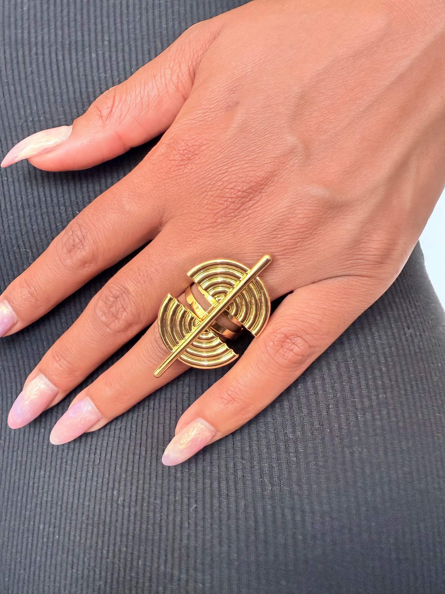 Bague fantaisie dorée