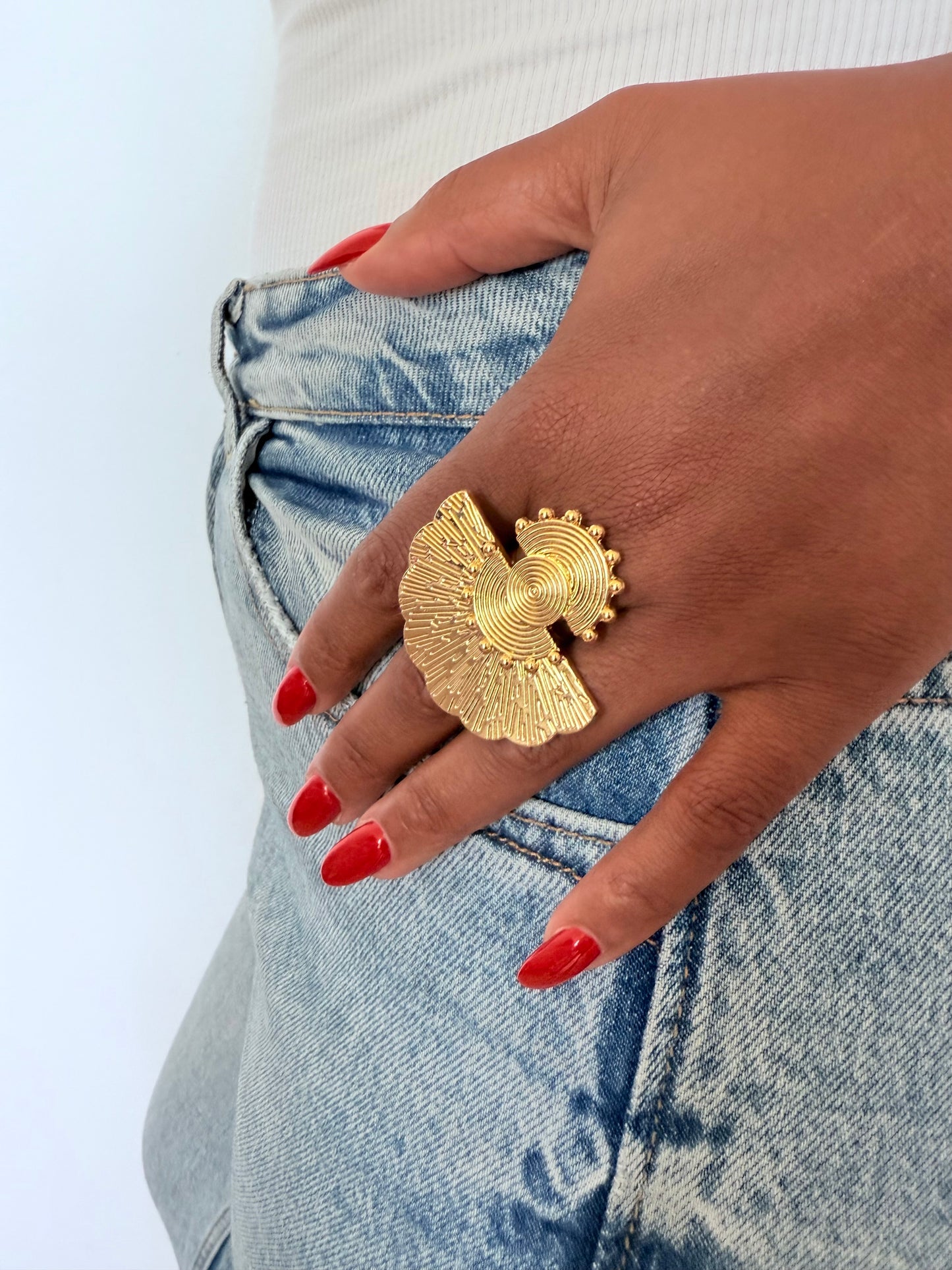 Bague fantaisie dorée