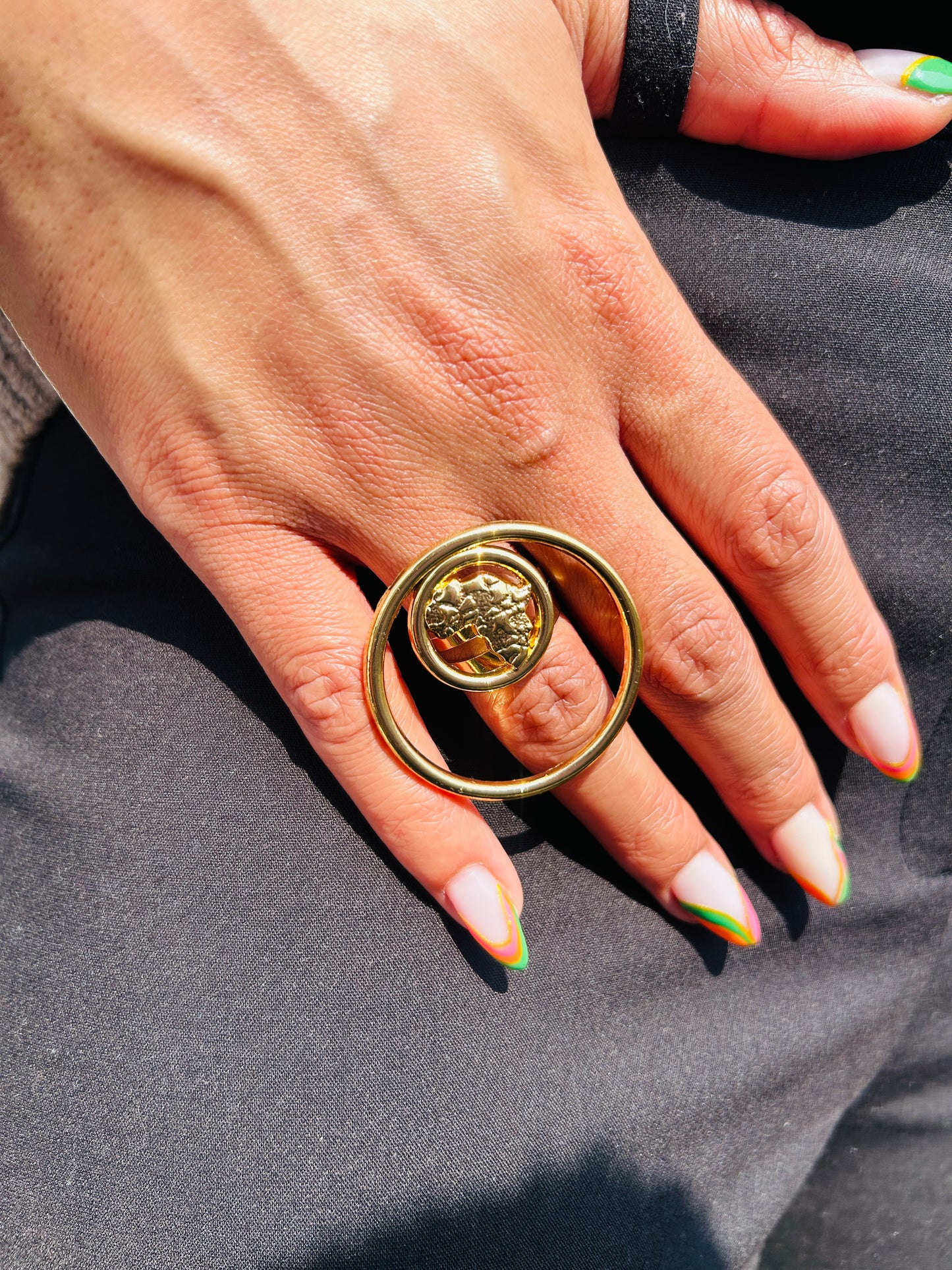Bague fantaisie dorée