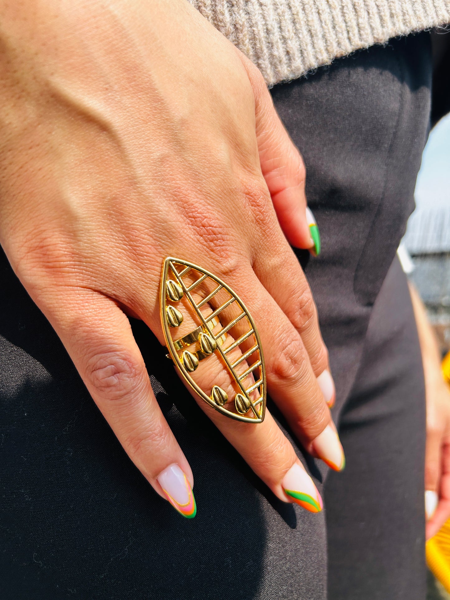 Bague fantaisie dorée
