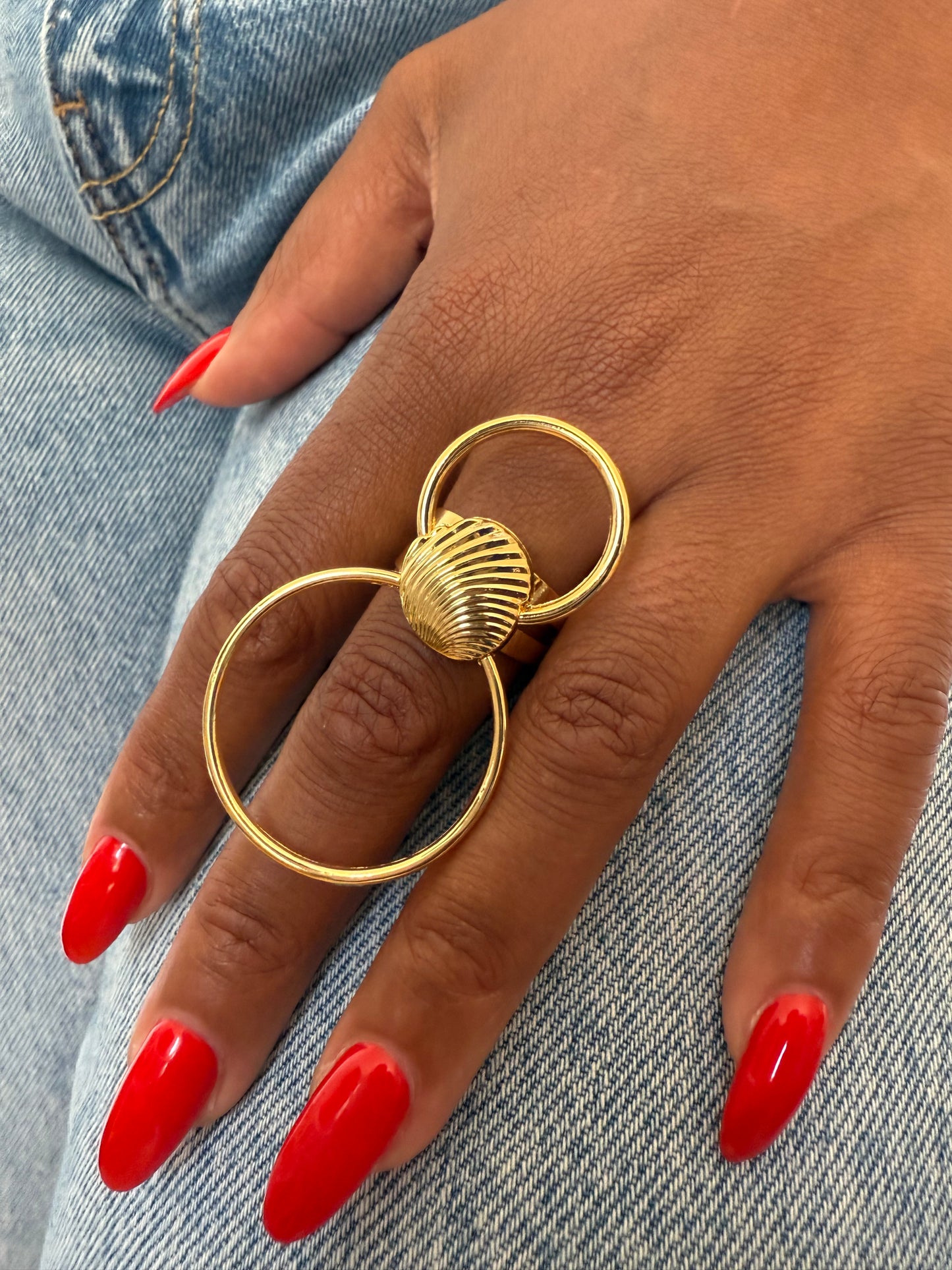 Bague fantaisie dorée