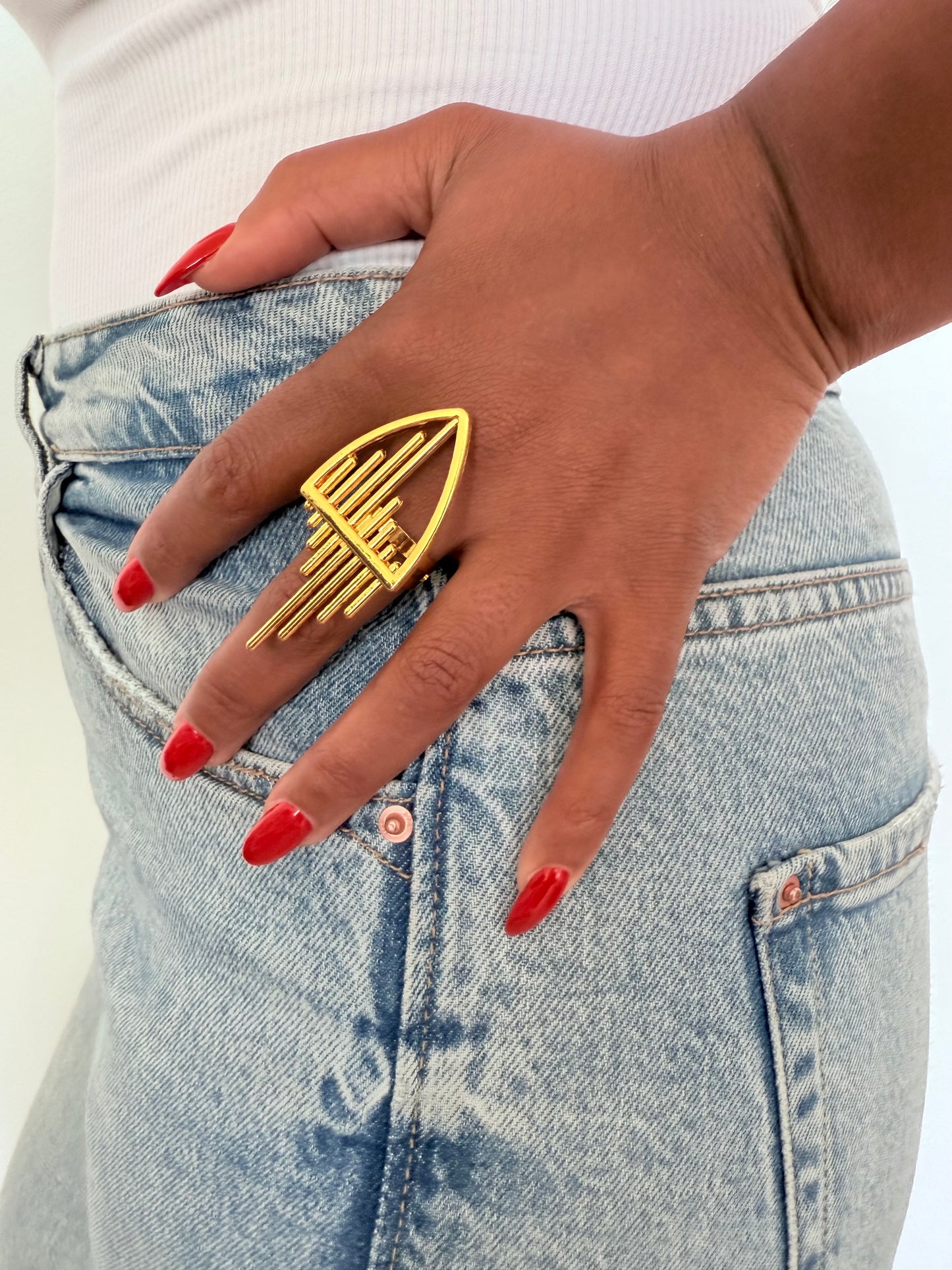 Bague fantaisie dorée