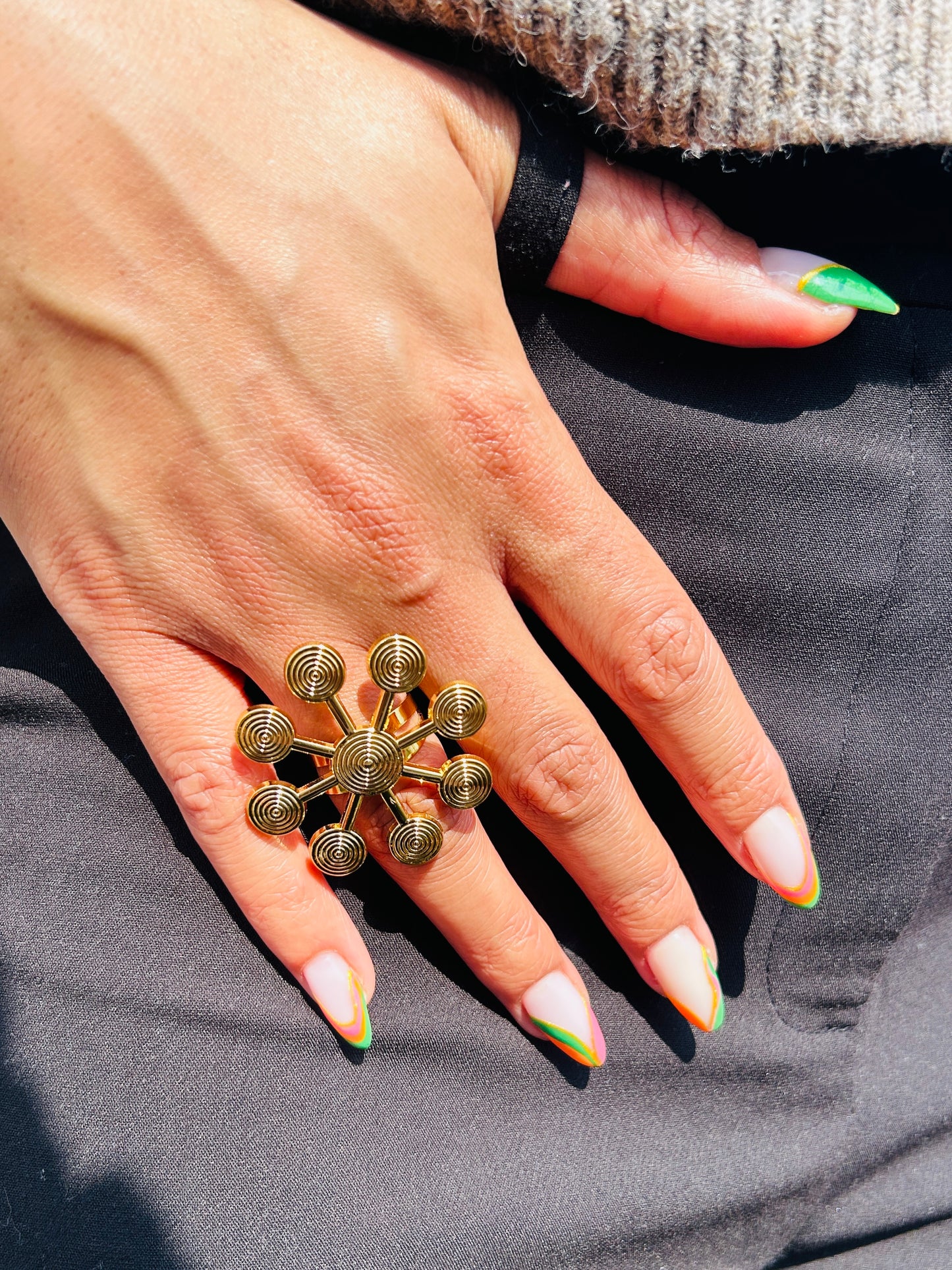Bague fantaisie dorée