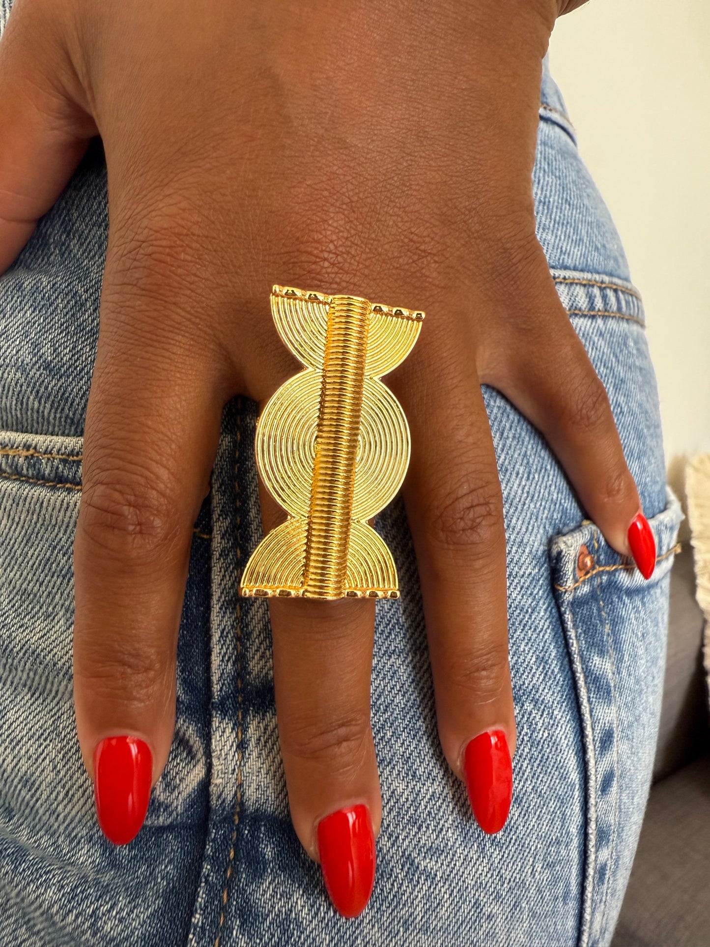Bague fantaisie dorée