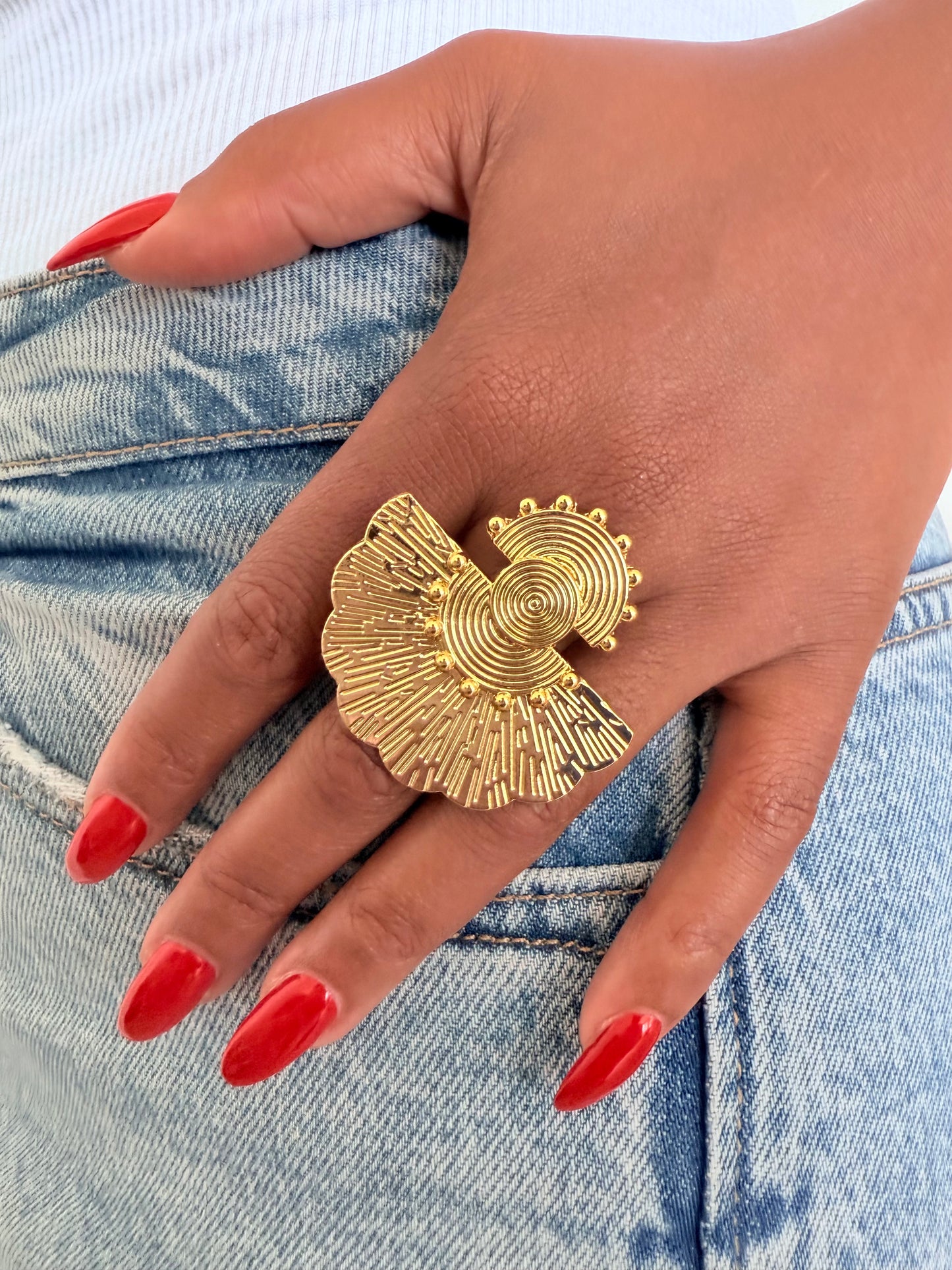 Bague fantaisie dorée