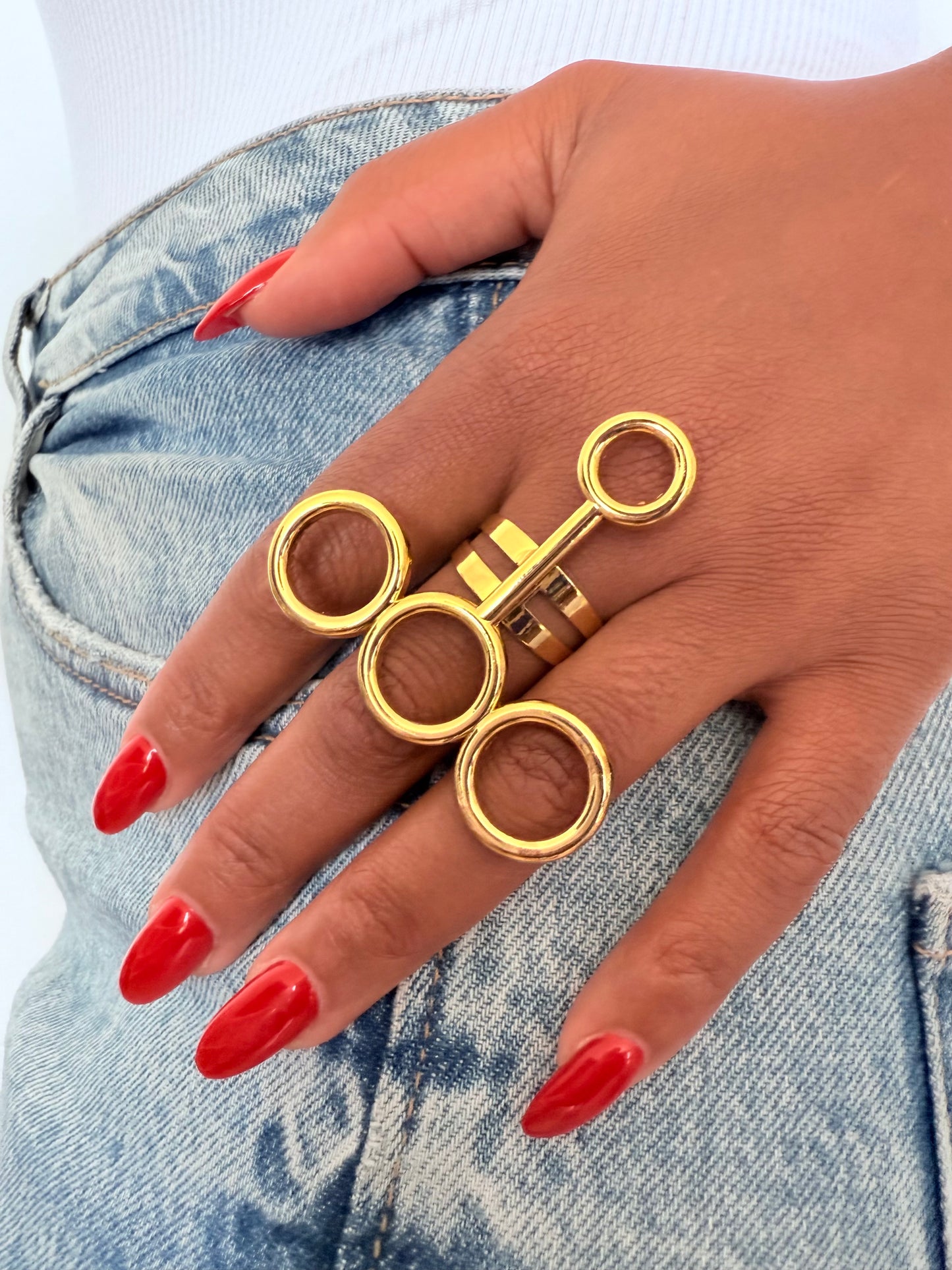 Bague fantaisie dorée