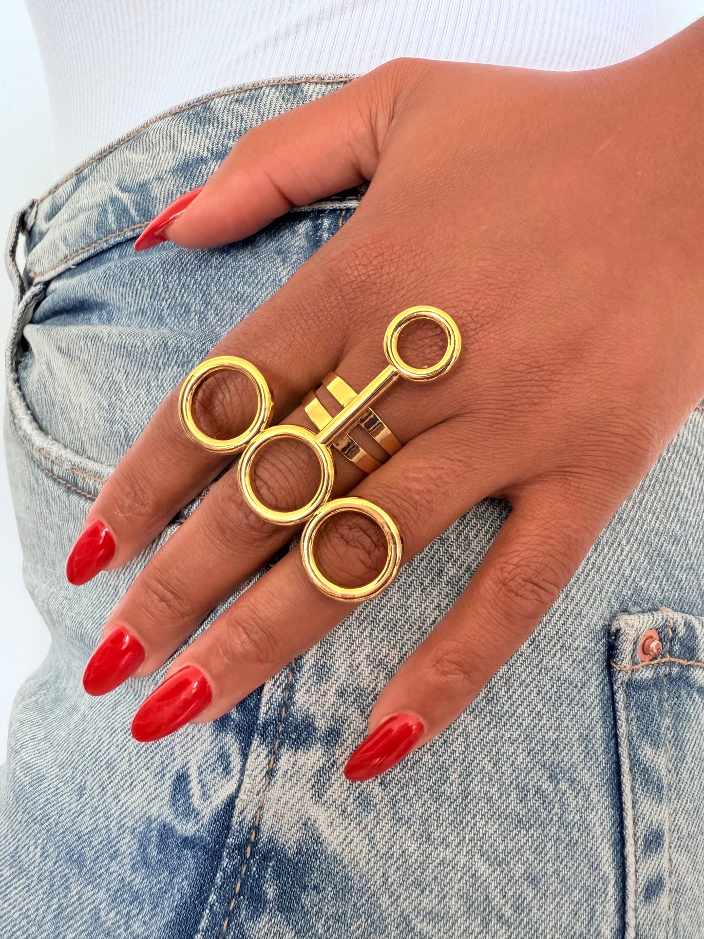 Bague fantaisie dorée