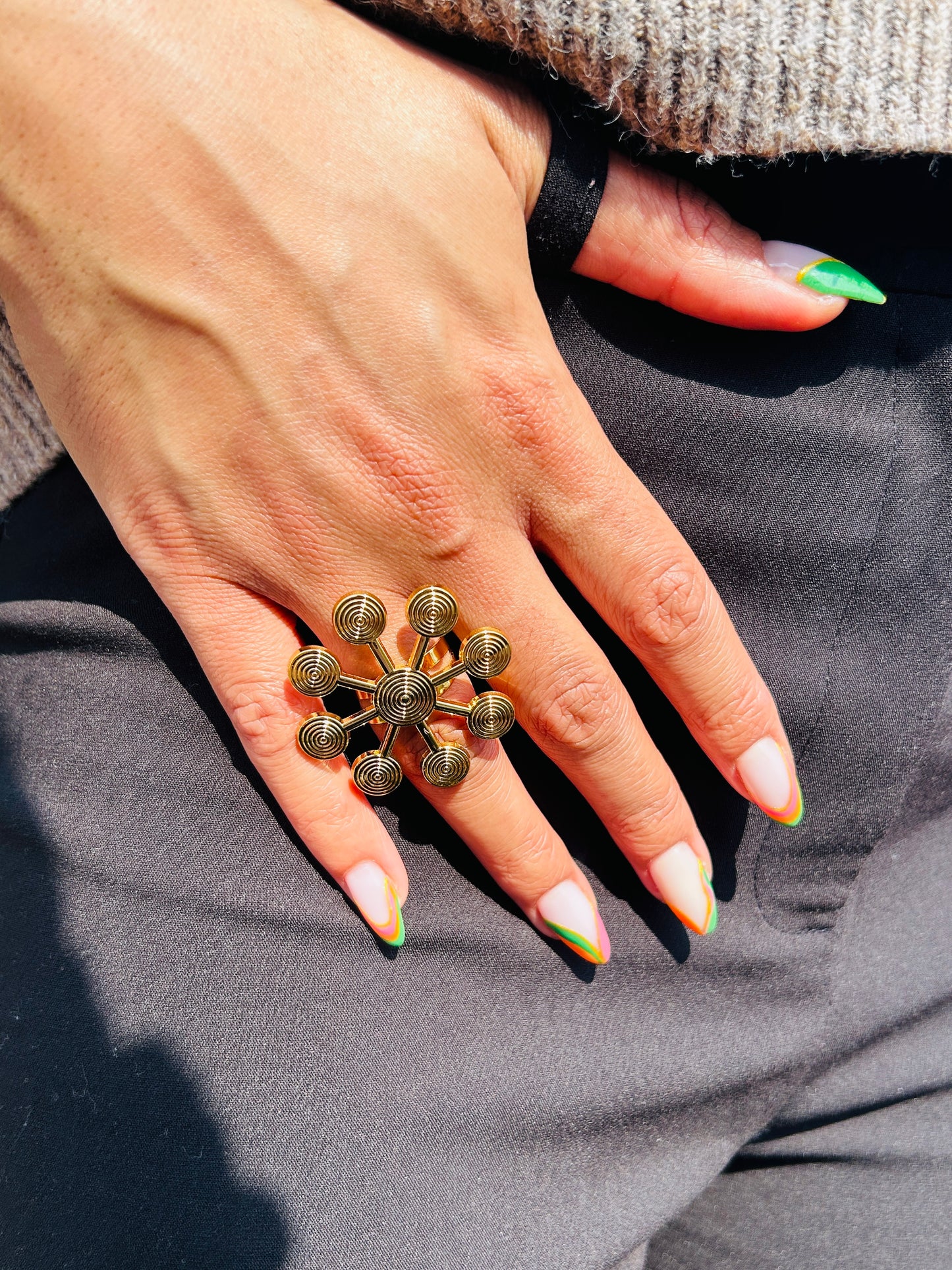 Bague fantaisie dorée