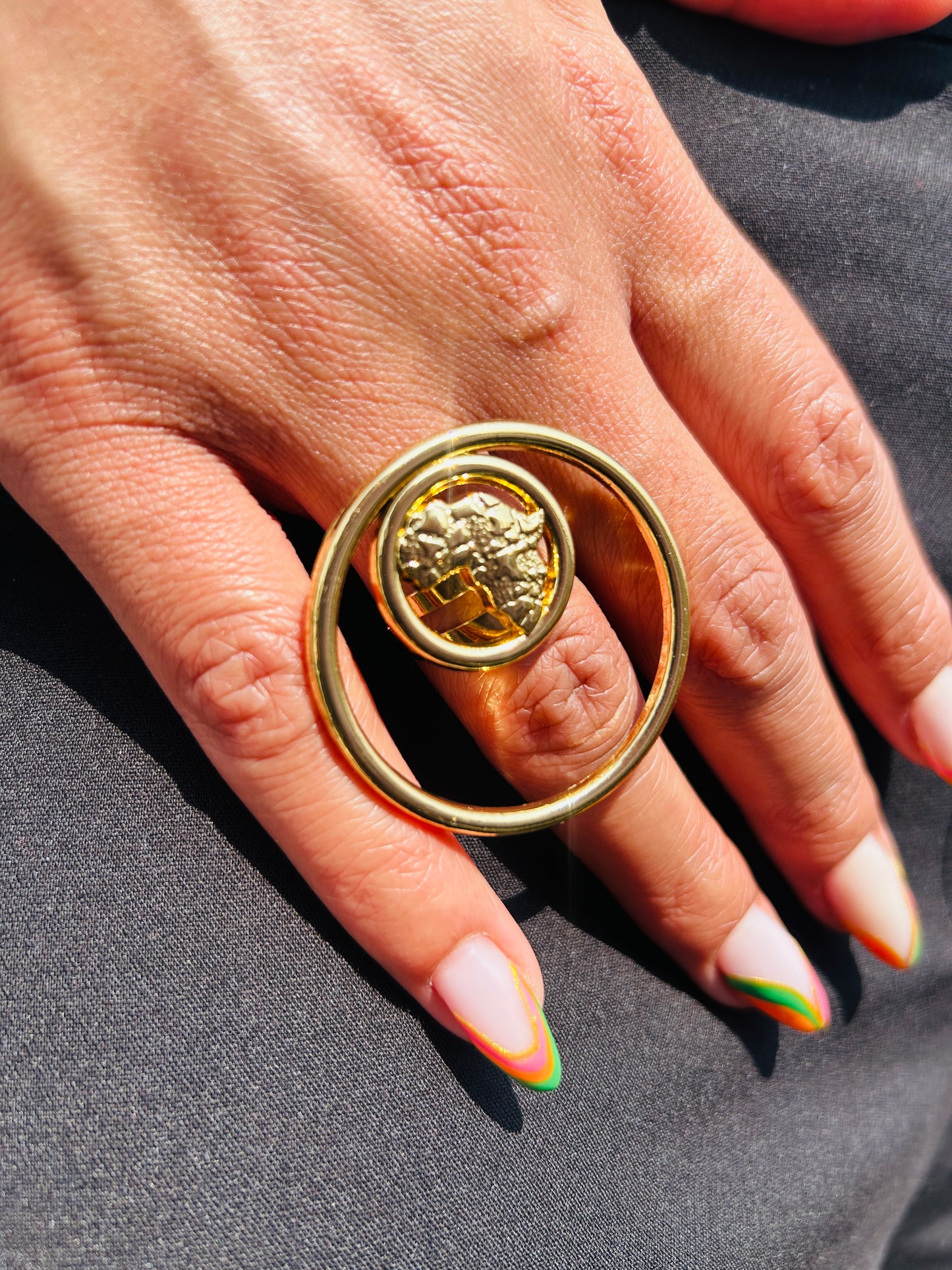Bague fantaisie dorée