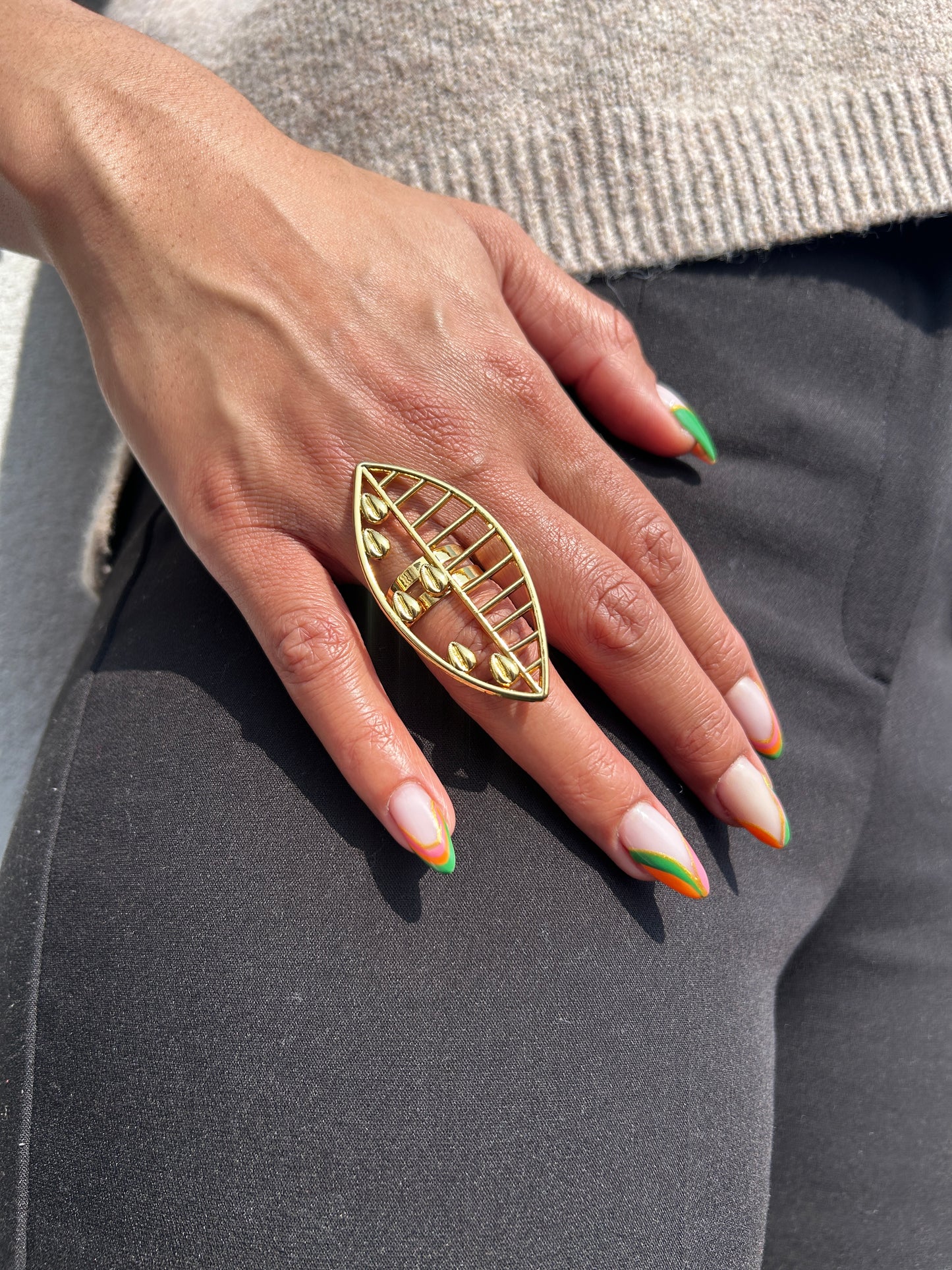 Bague fantaisie dorée