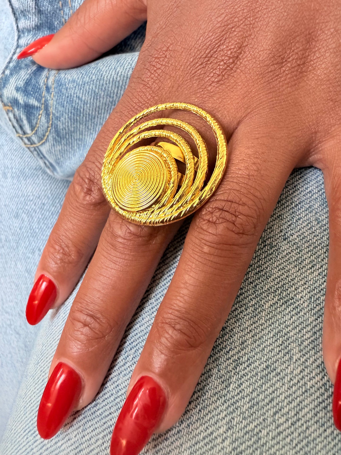 Bague fantaisie dorée