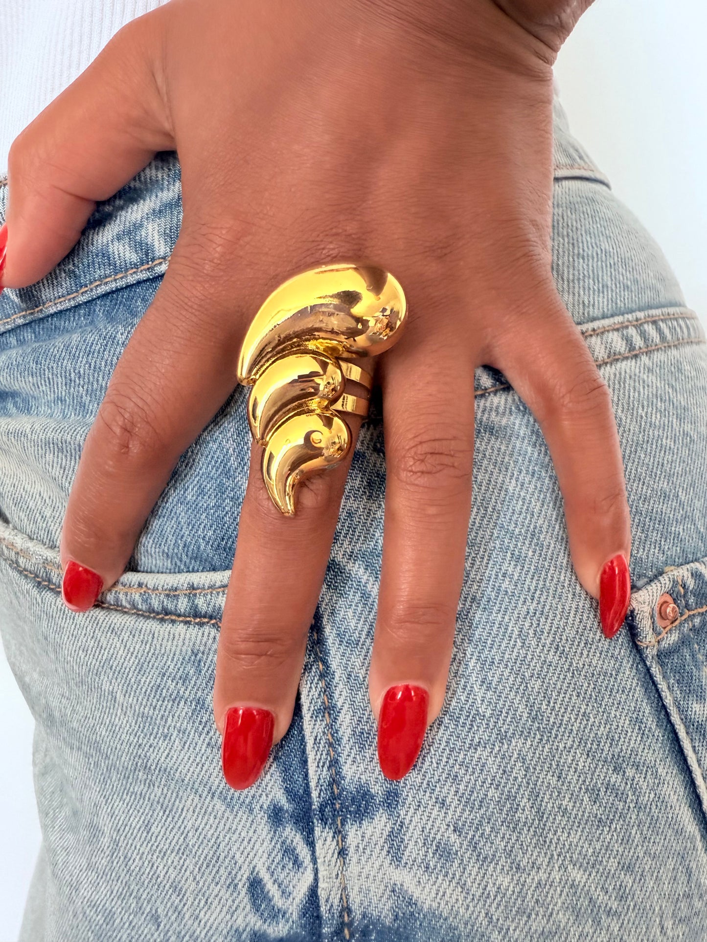 Bague fantaisie dorée