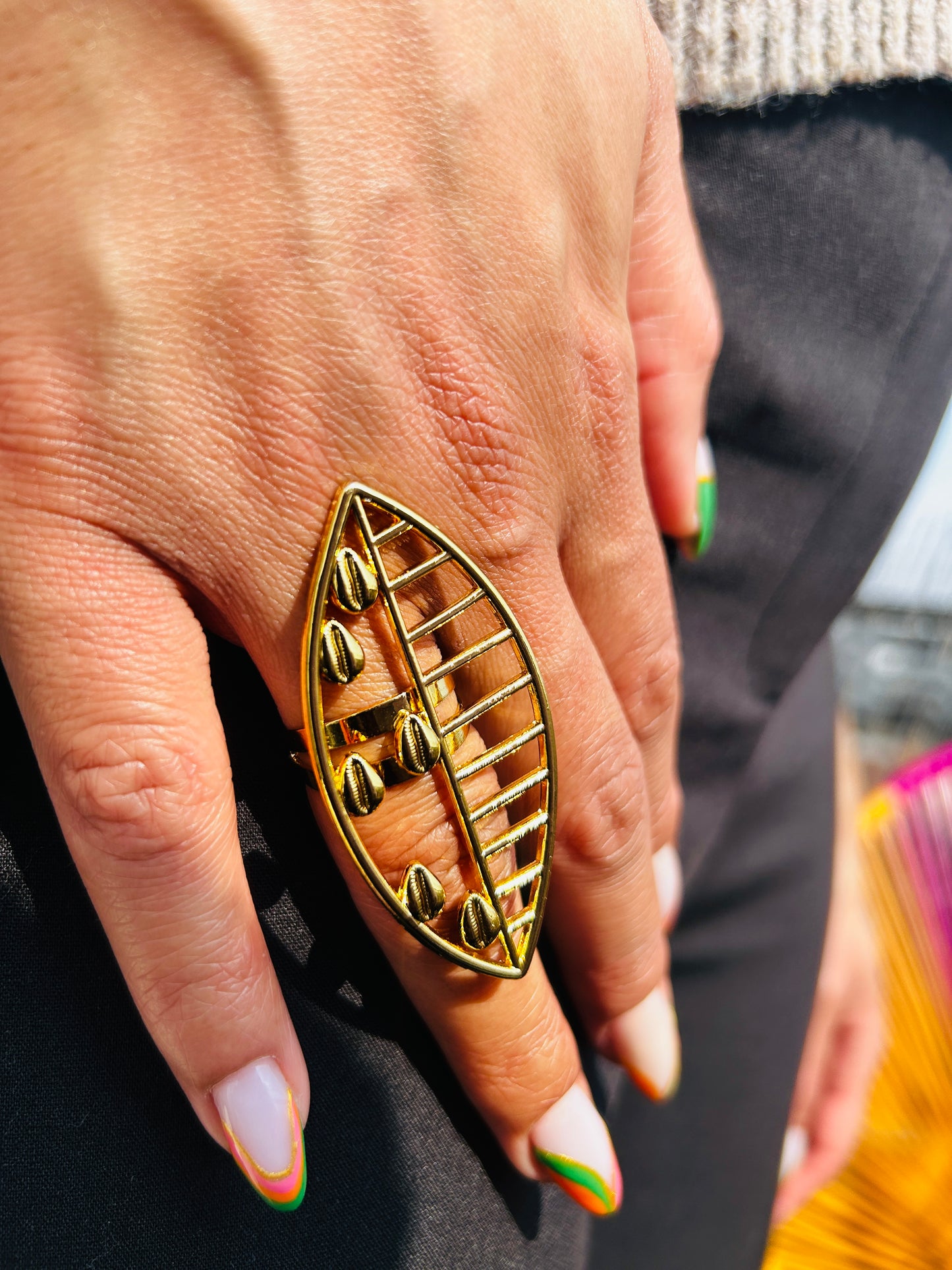 Bague fantaisie dorée