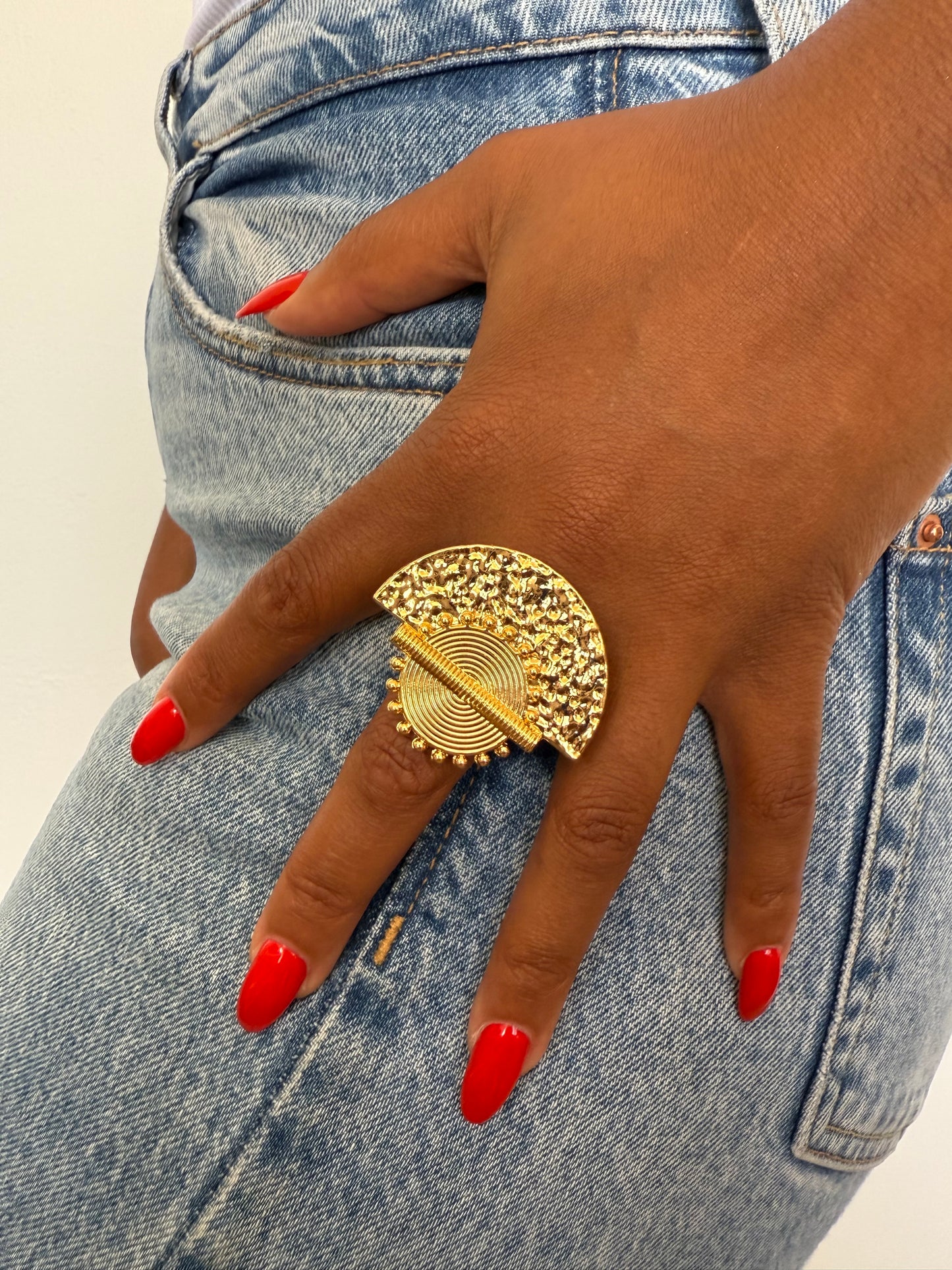 Bague fantaisie dorée