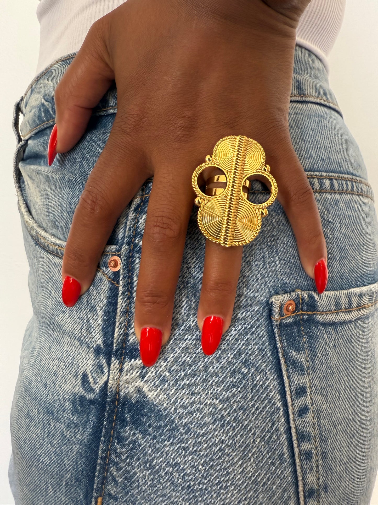 Bague fantaisie dorée