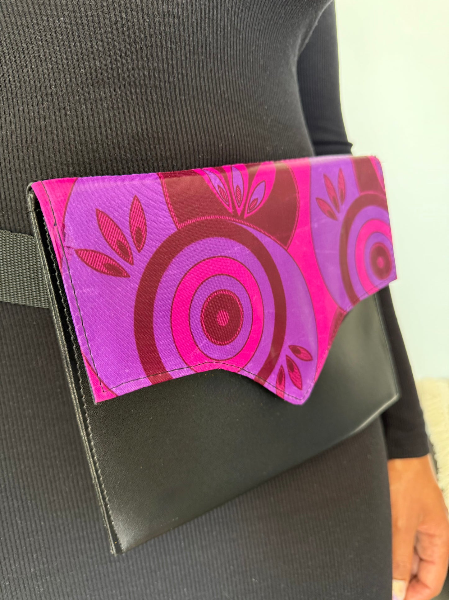 Pochette Banane Kora- Bazin Pink