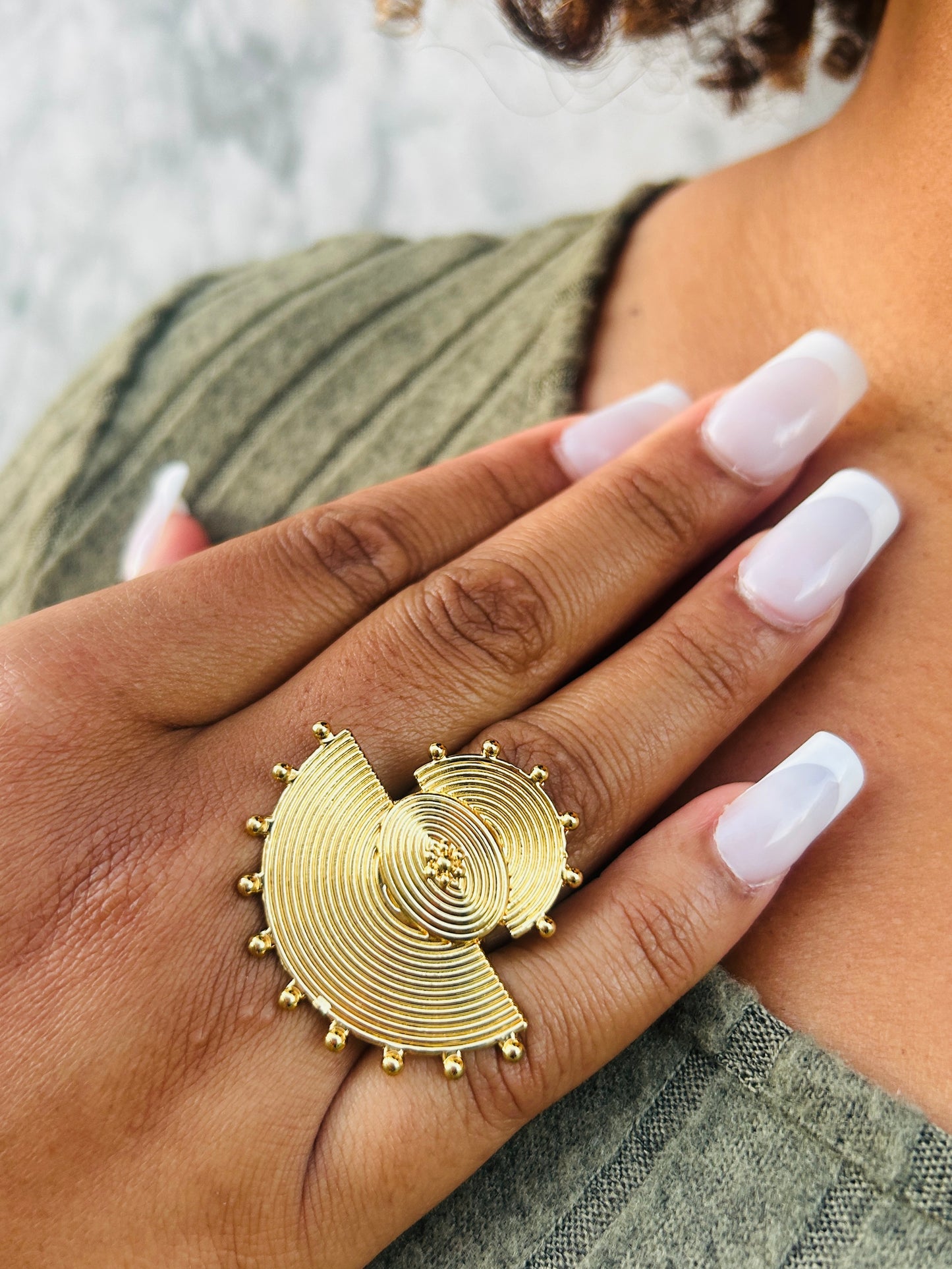 Bague fantaisie dorée