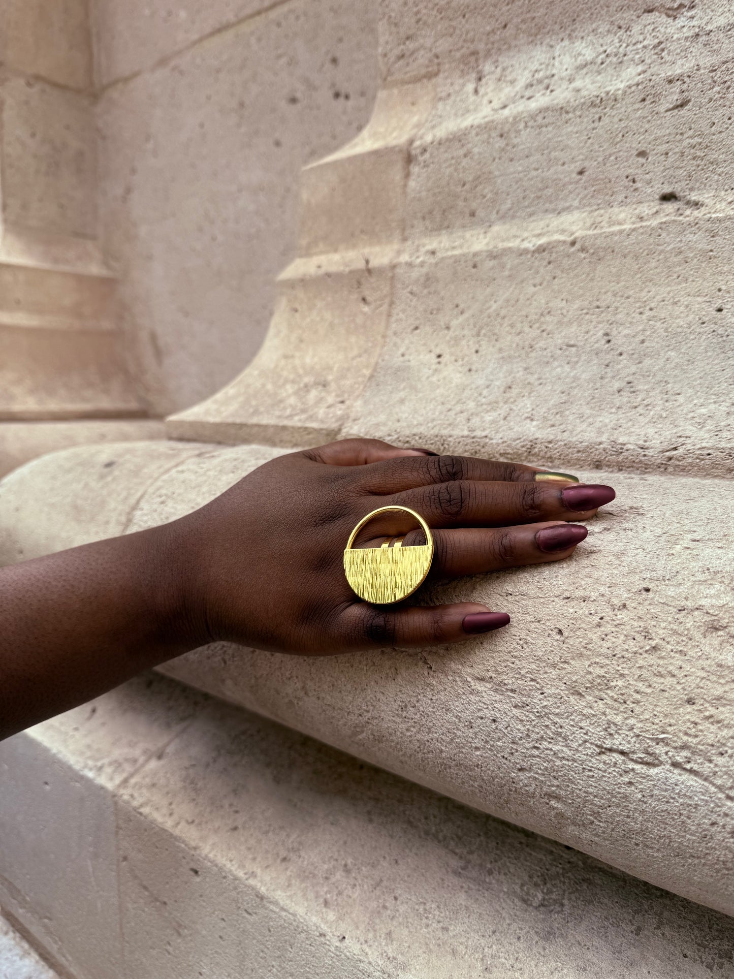 Bague ethnique dorée & ajustable