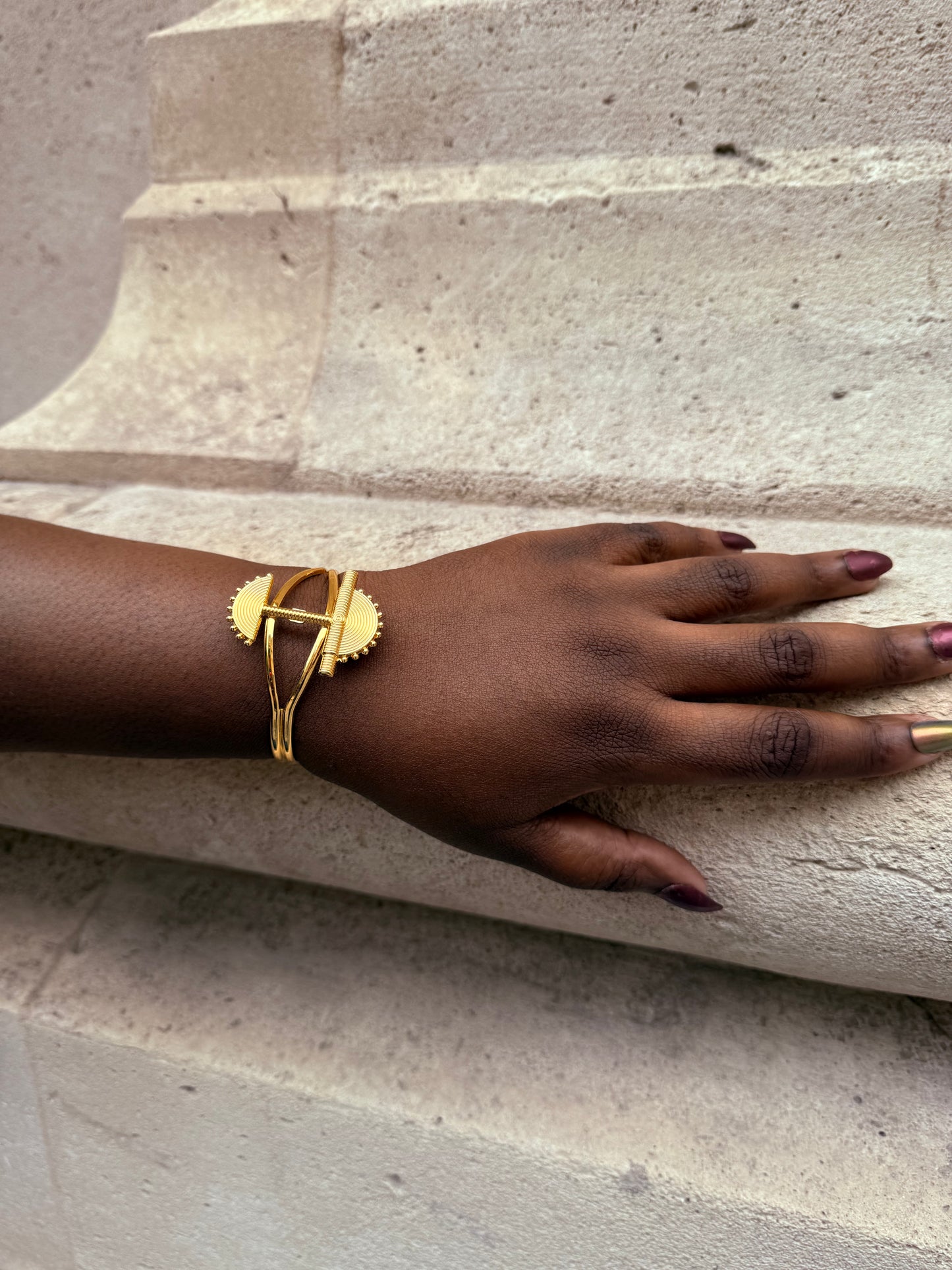 Bracelet ethnique doré & ajustable