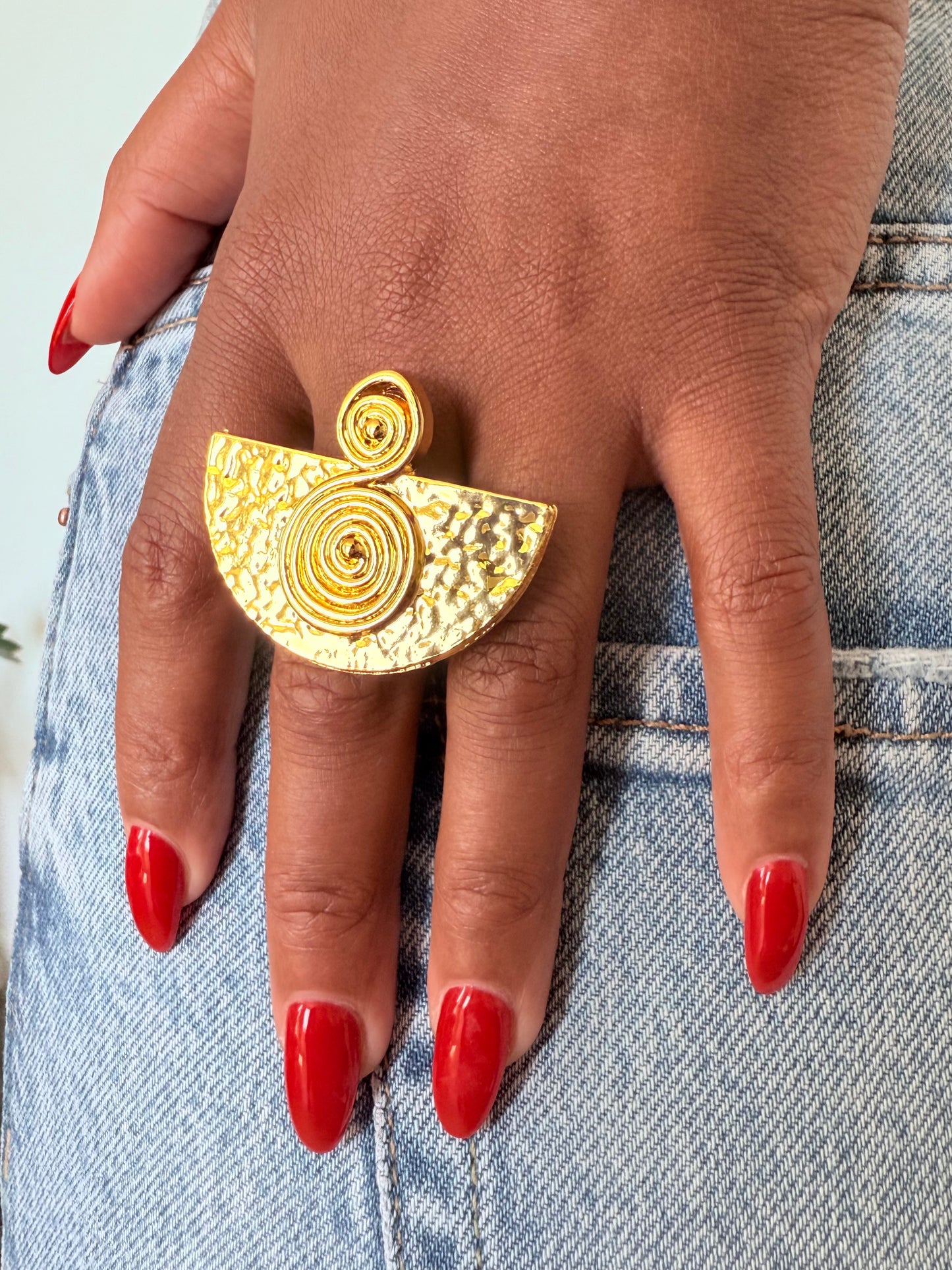 Bague fantaisie dorée