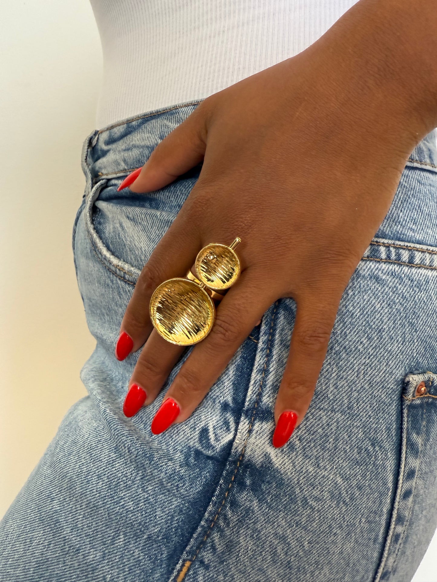 Bague fantaisie dorée
