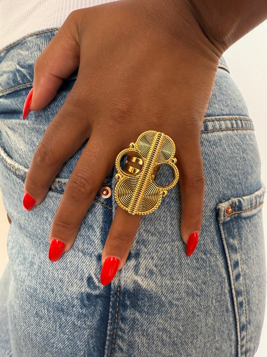 Bague fantaisie dorée