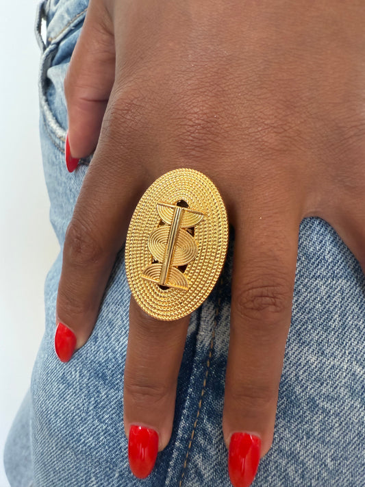 Bague fantaisie dorée