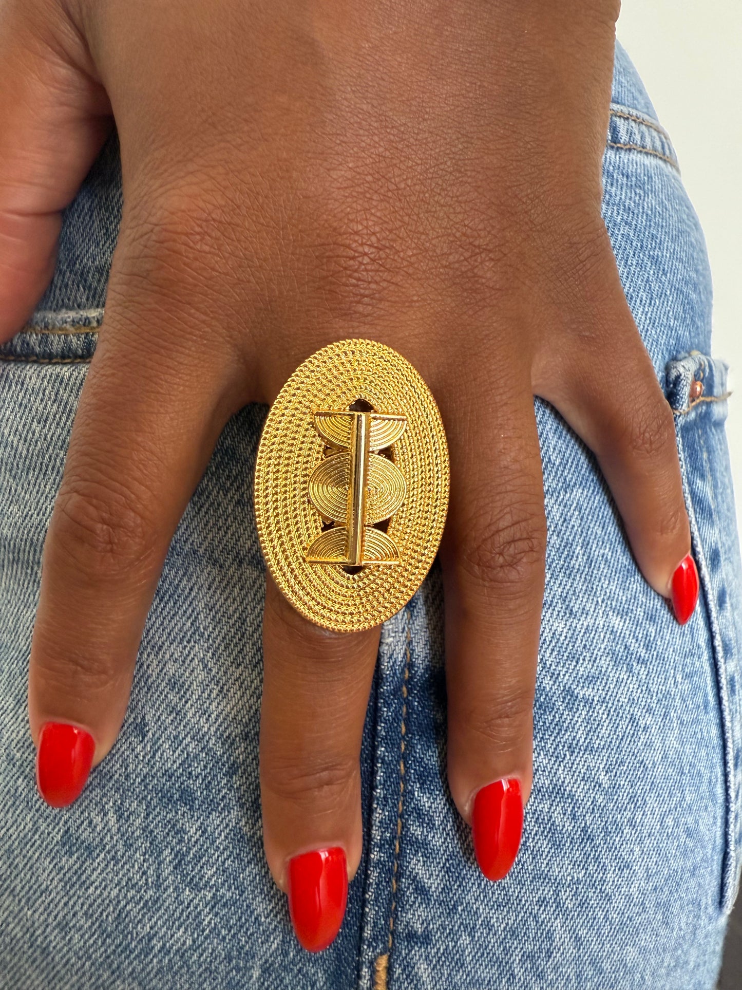 Bague fantaisie dorée