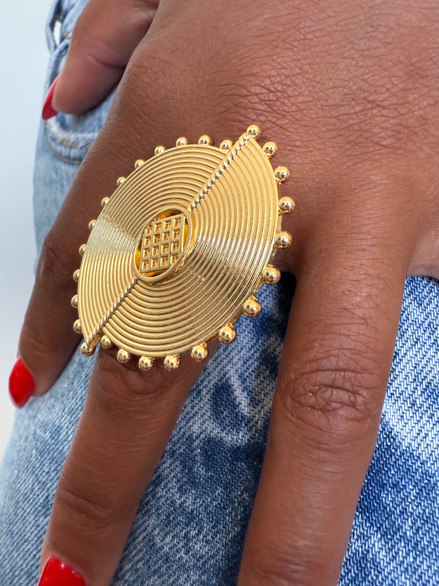 Bague fantaisie dorée