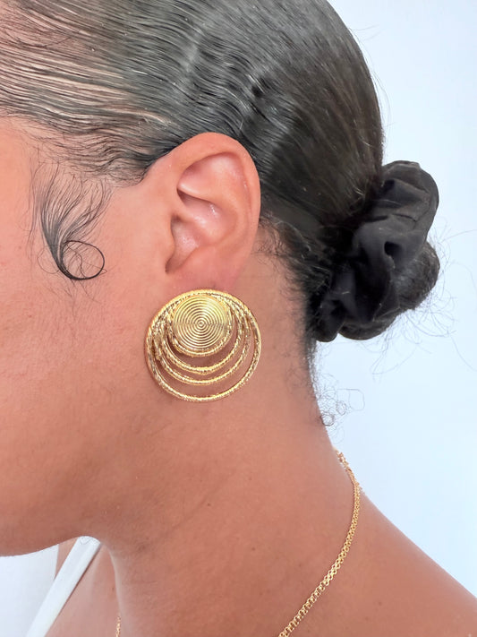 Boucle d'oreille fantaisie dorée