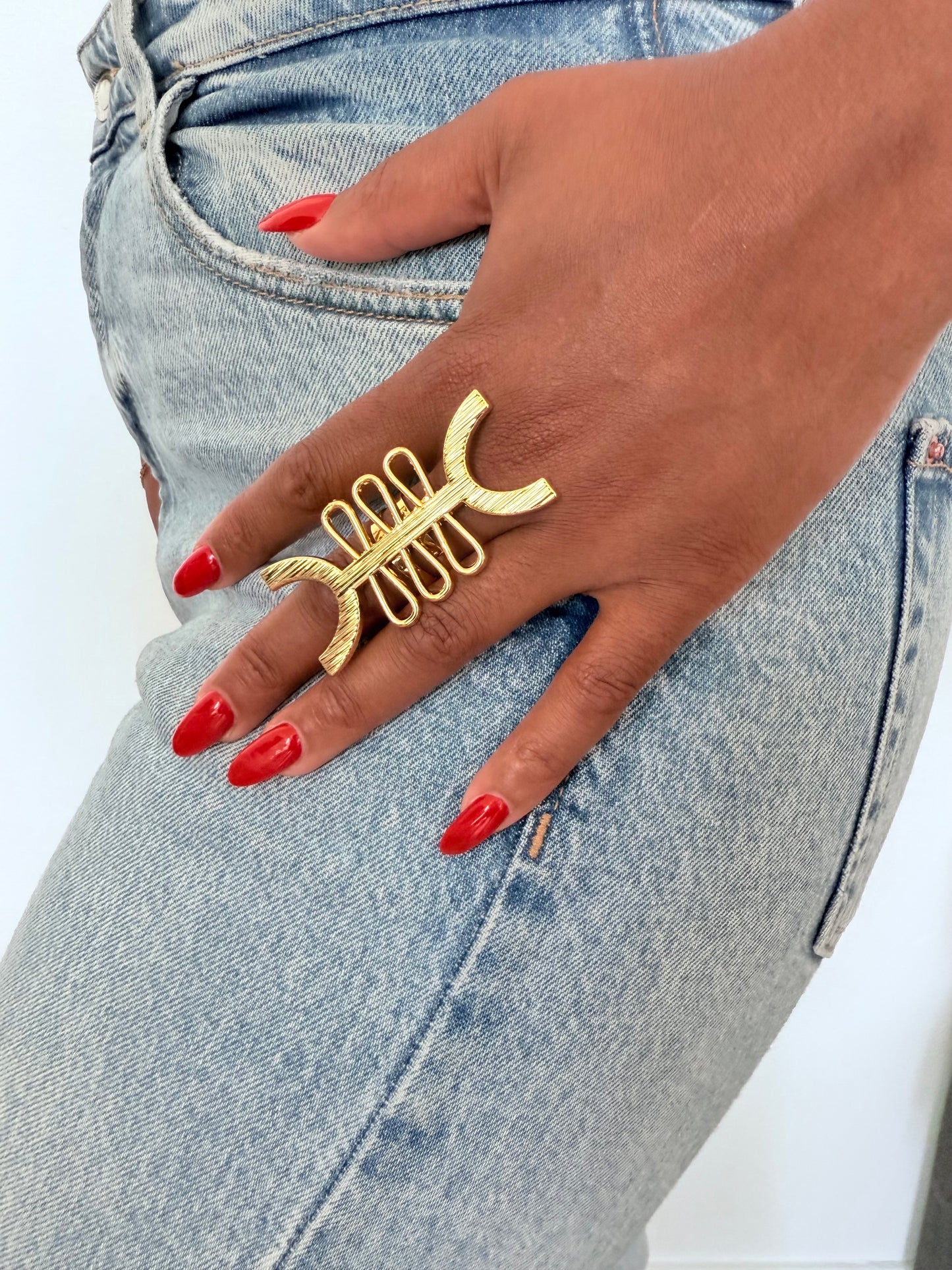 Bague fantaisie dorée
