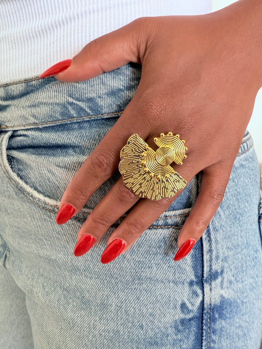 Bague fantaisie dorée