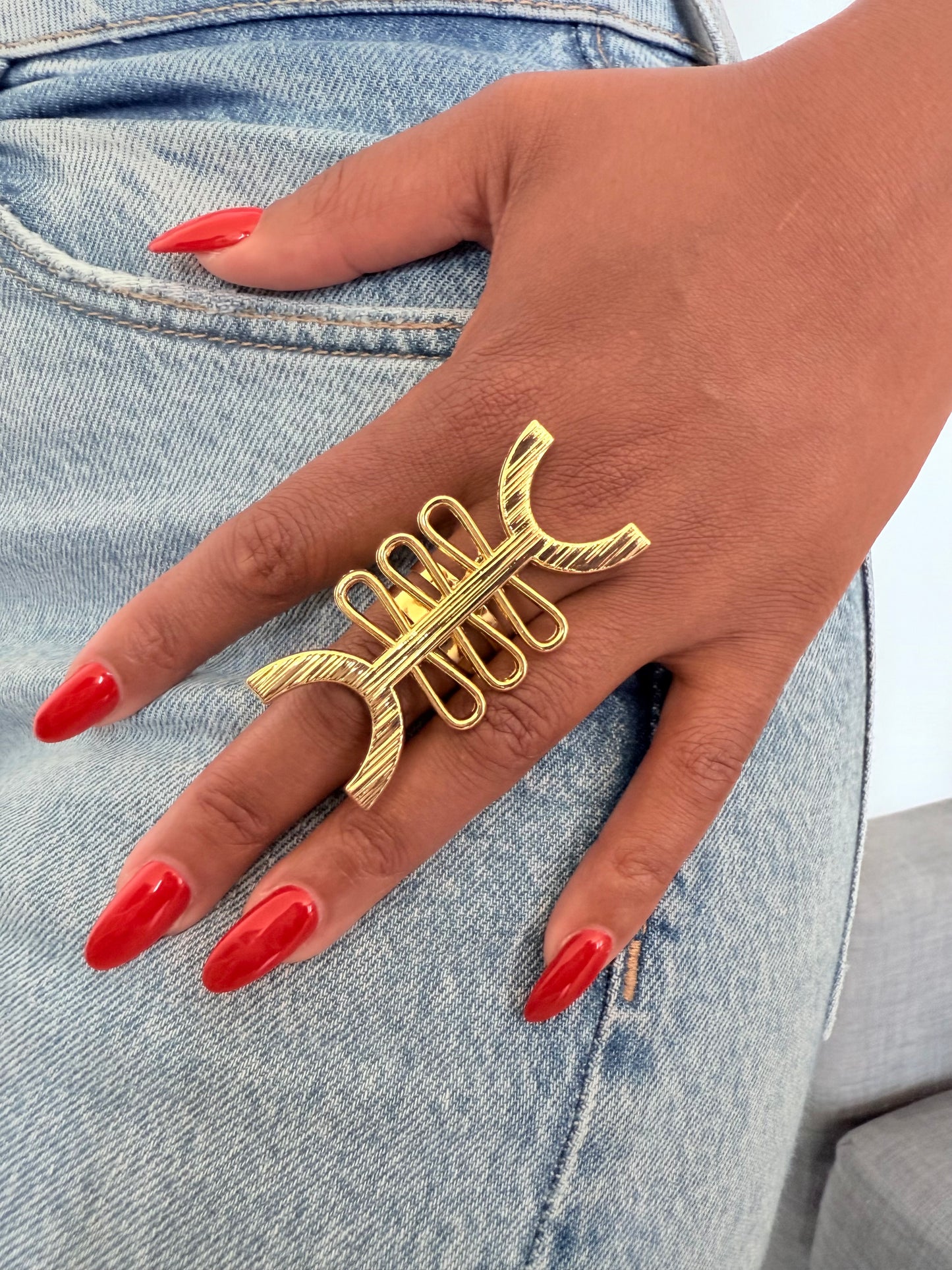 Bague fantaisie dorée