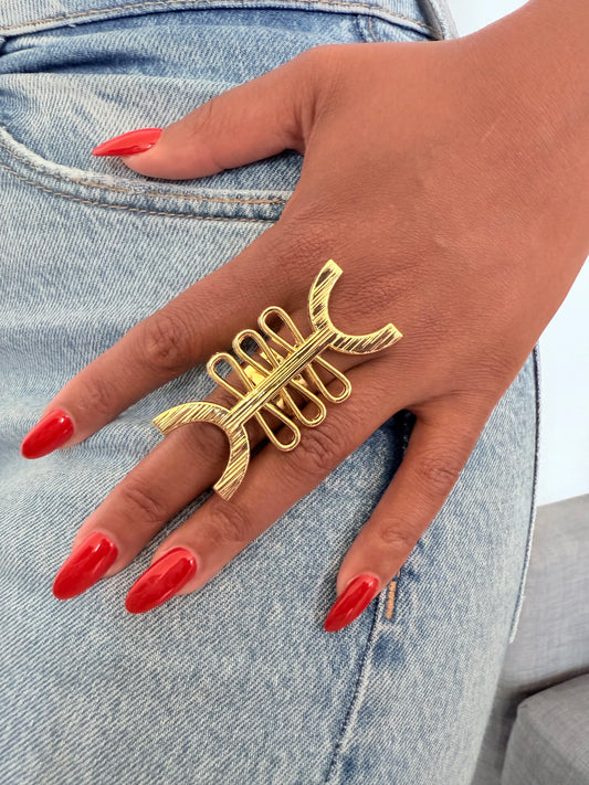 Bague fantaisie dorée