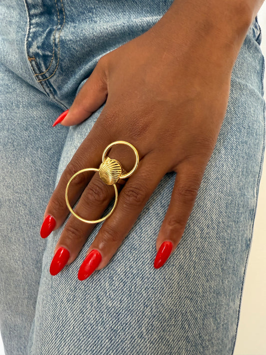 Bague fantaisie dorée