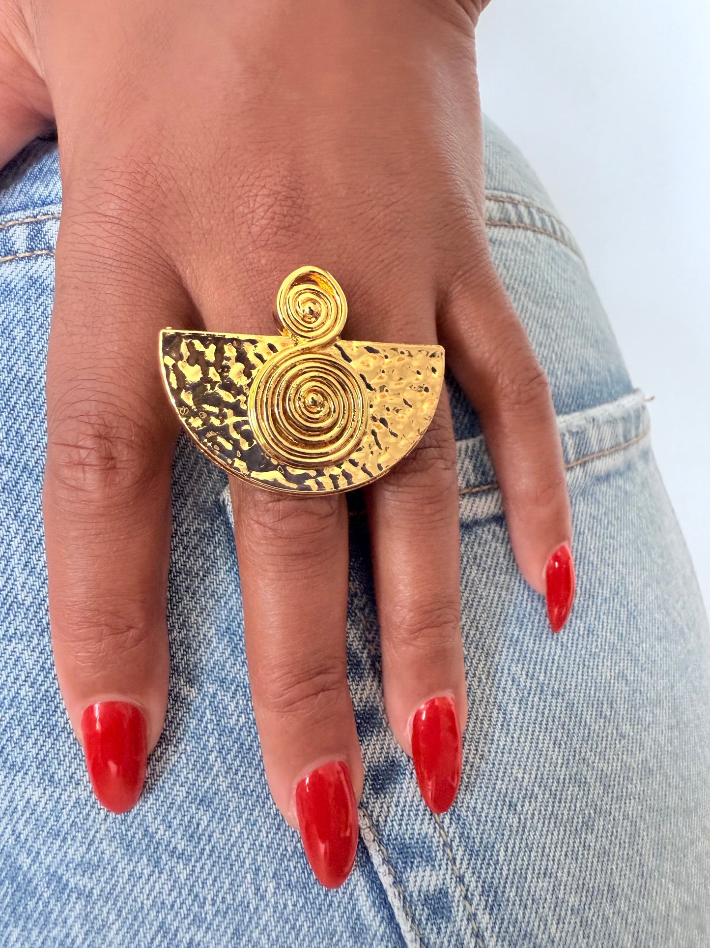 Bague fantaisie dorée
