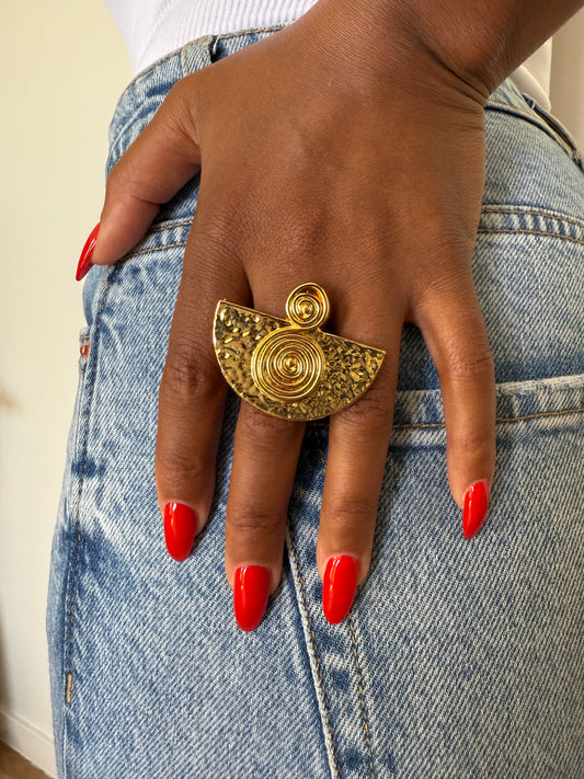 Bague fantaisie dorée